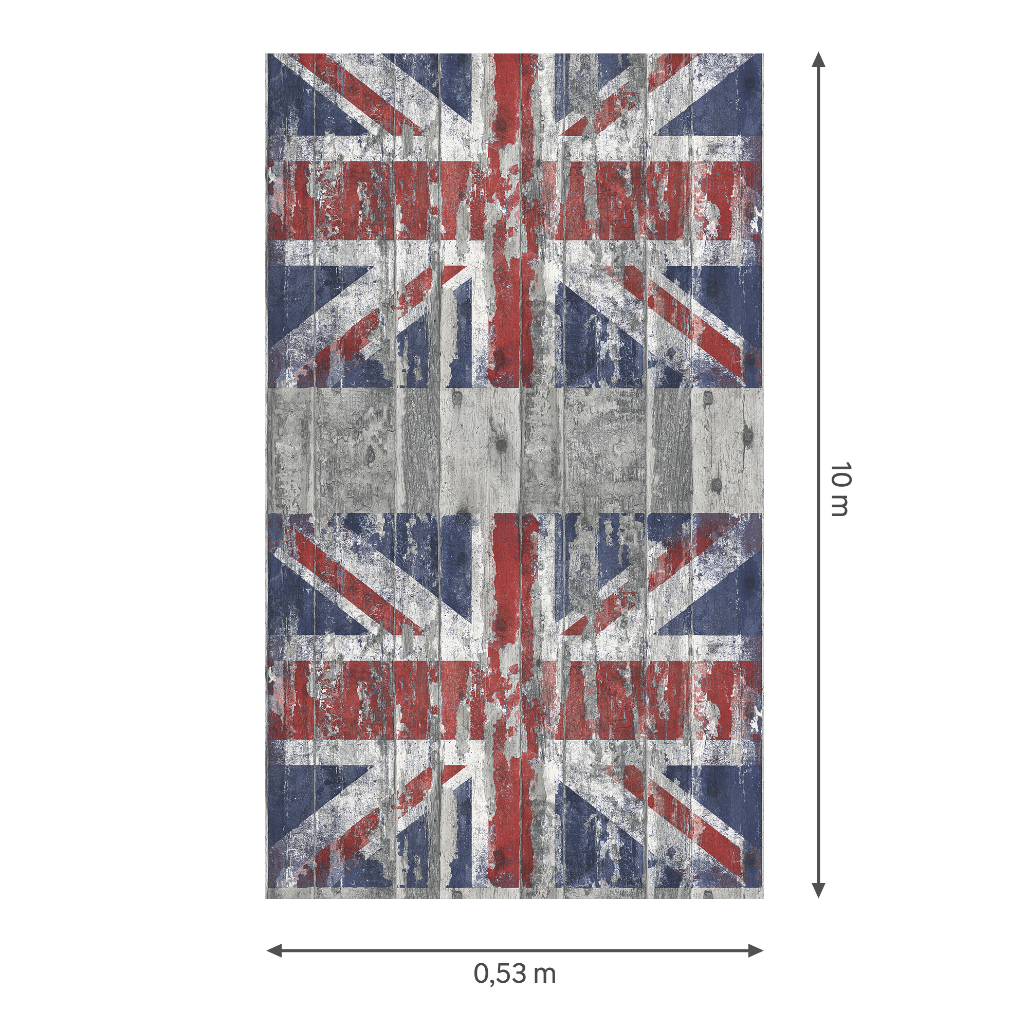Papel pintado vinilo objetos bandera inglaterra gris