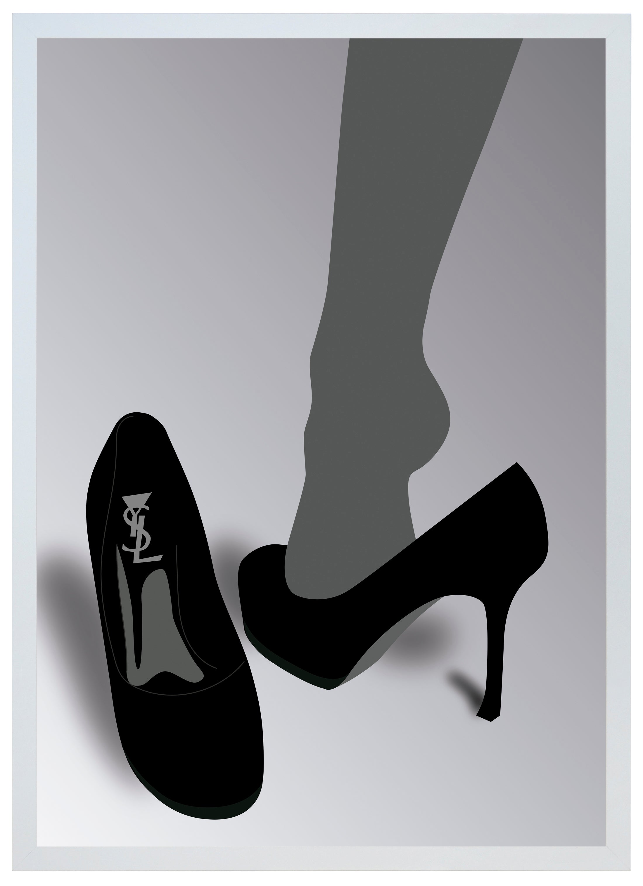 Cuadro pintado con marco all shoes 70 cm x 50 cm