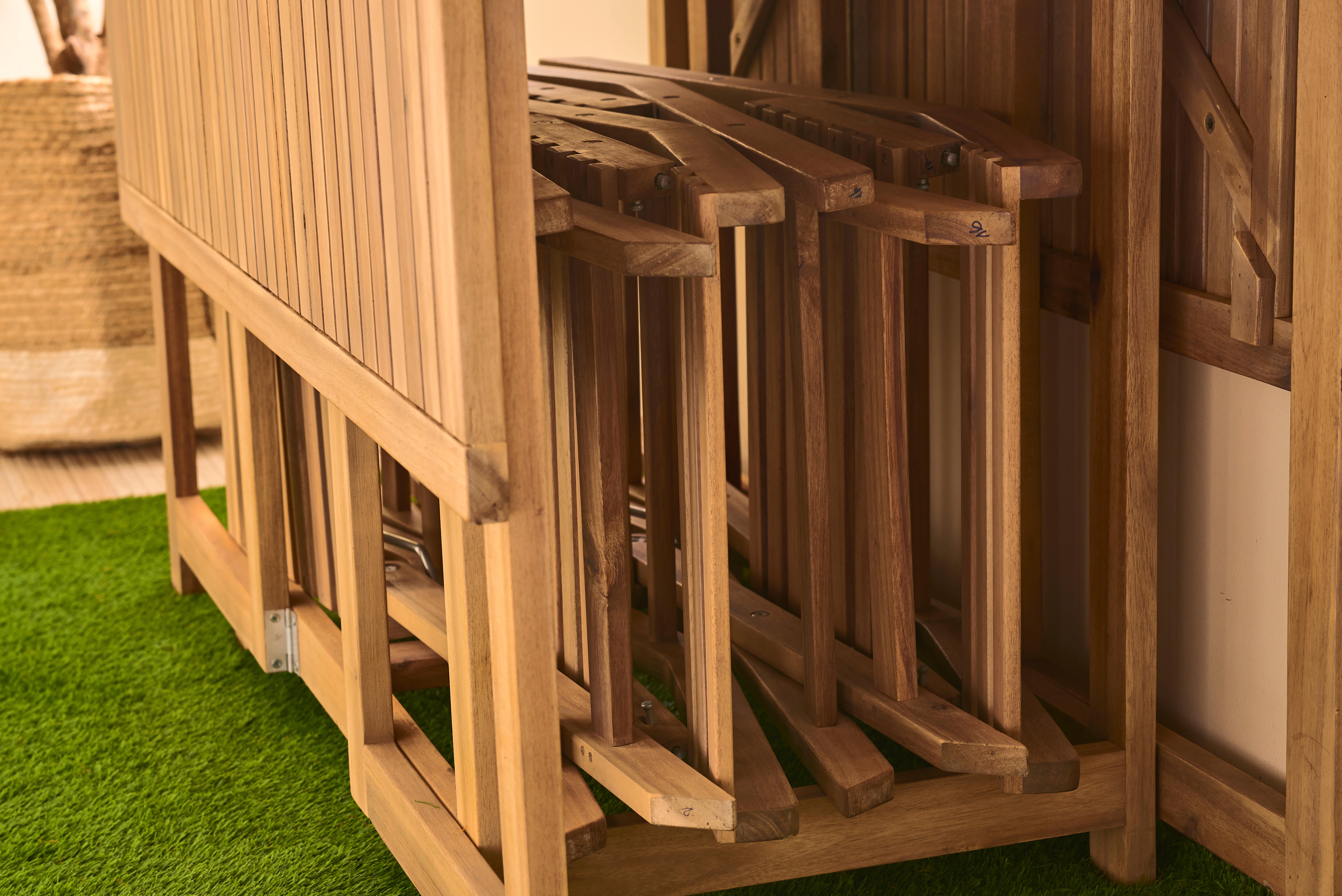 Set de muebles de exterior plegable de acacia NATERIAL Solis para 4 personas - 16
