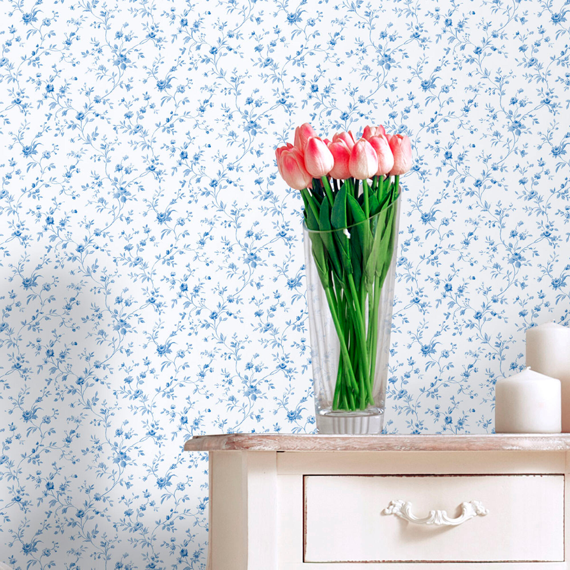 Papel pintado no tejido naturaleza tnt eco 625-1 azul