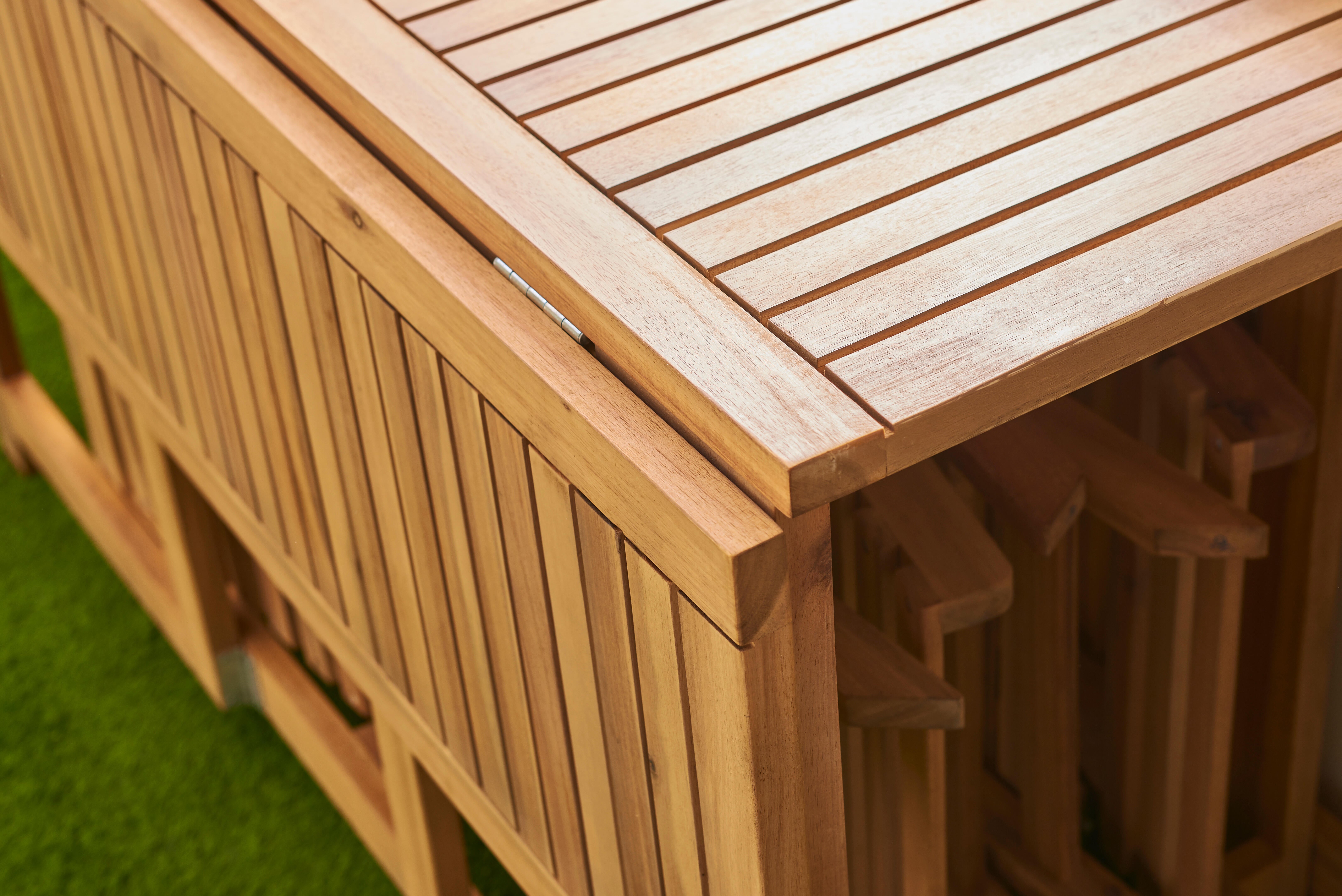 Set de muebles de exterior plegable de acacia NATERIAL Solis para 4 personas - 15