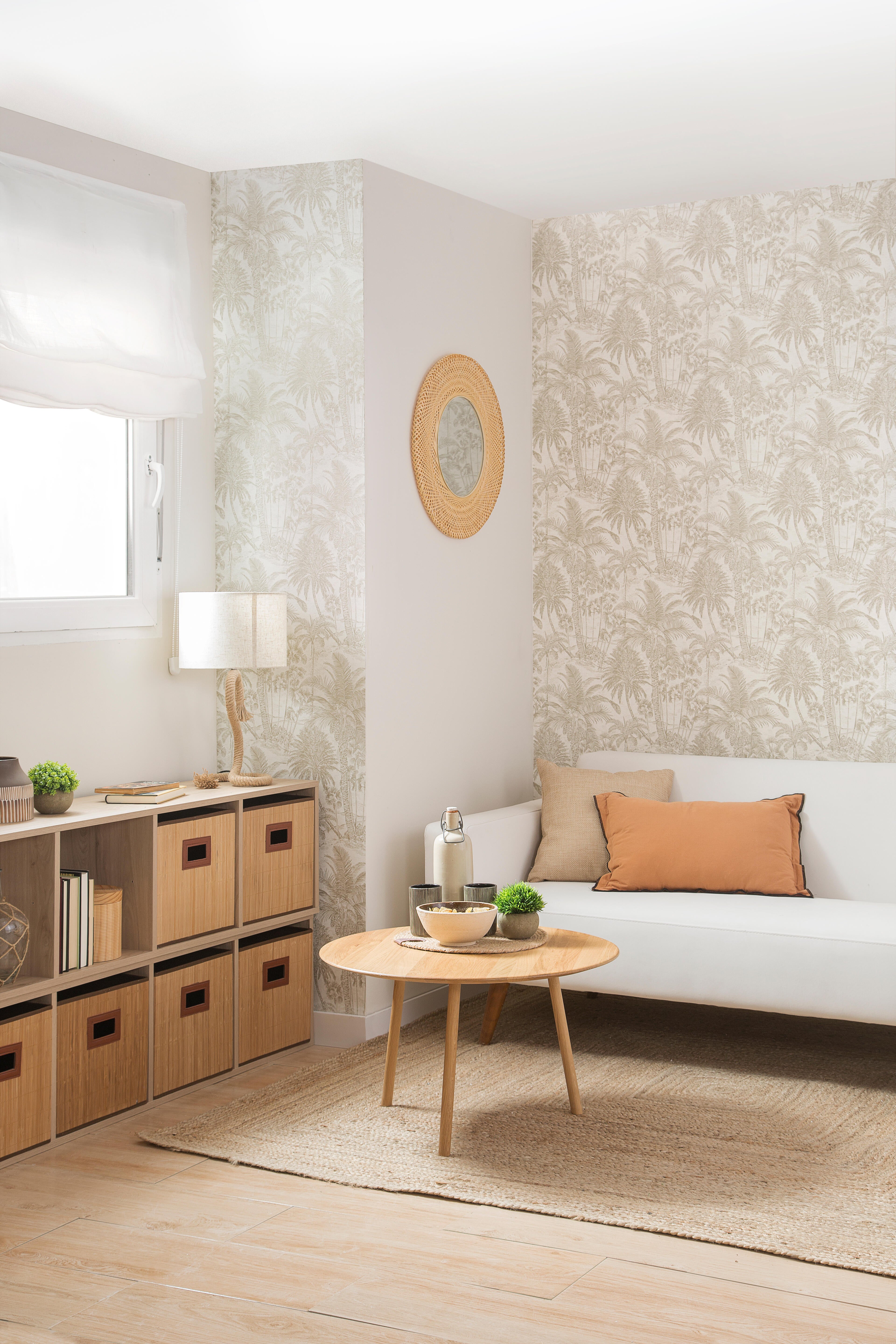 Papel pintado Vinilo Animales blanco y dorado Jungla RASCH. De 53cm x 10.05m. Lavable. Apto para cocinas o baños. Método de pegado: aplicación cola en pared - 12