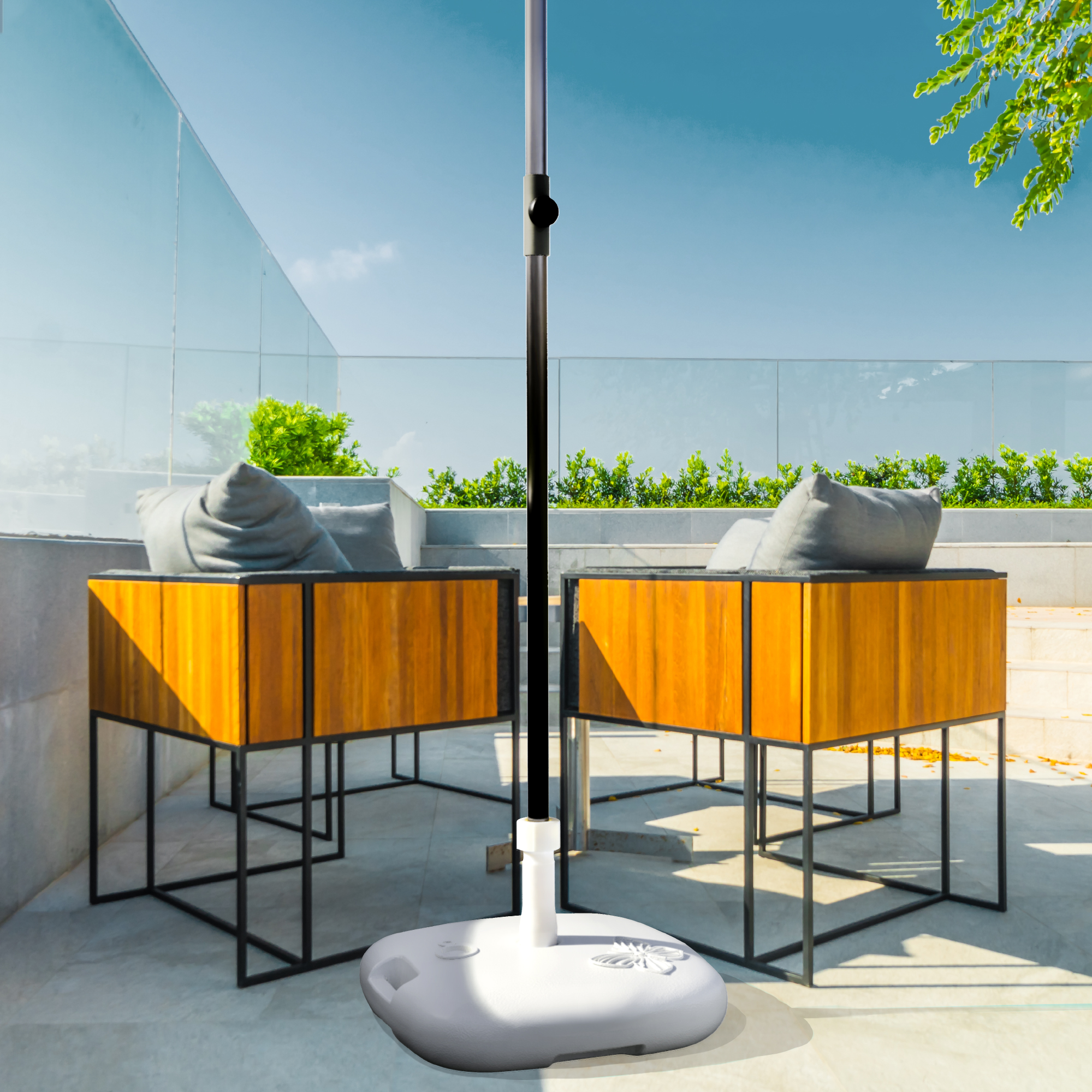 Base para guarda sol de prolipropileno 16 L branco Movelar - 2