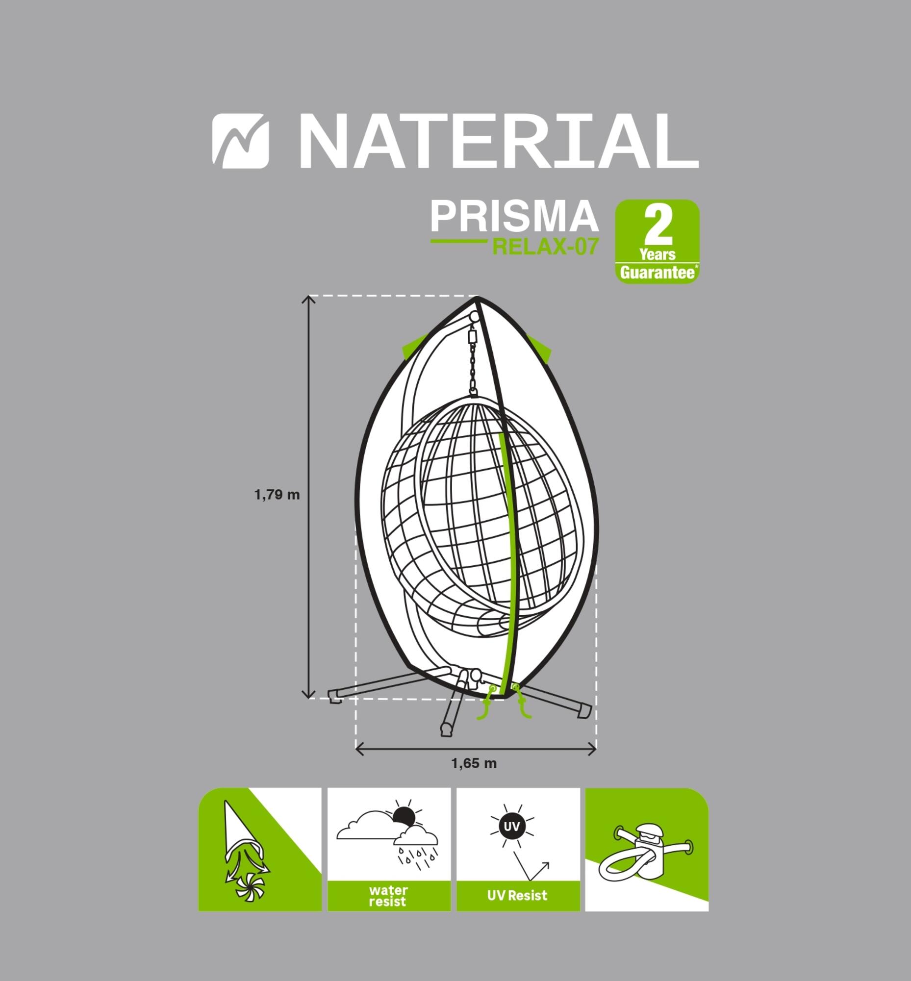 Funda de protección para sillas NATERIAL Prisma de poliéster 165x165x179 cm - 10