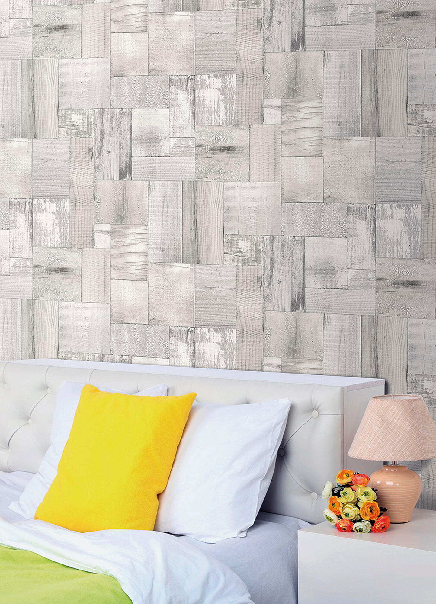Papel pintado tnt aplicación cola en pared imitación material tnt eco 2050-4 madera blanco ich 53cmx10m limpìeza con paño húmedo