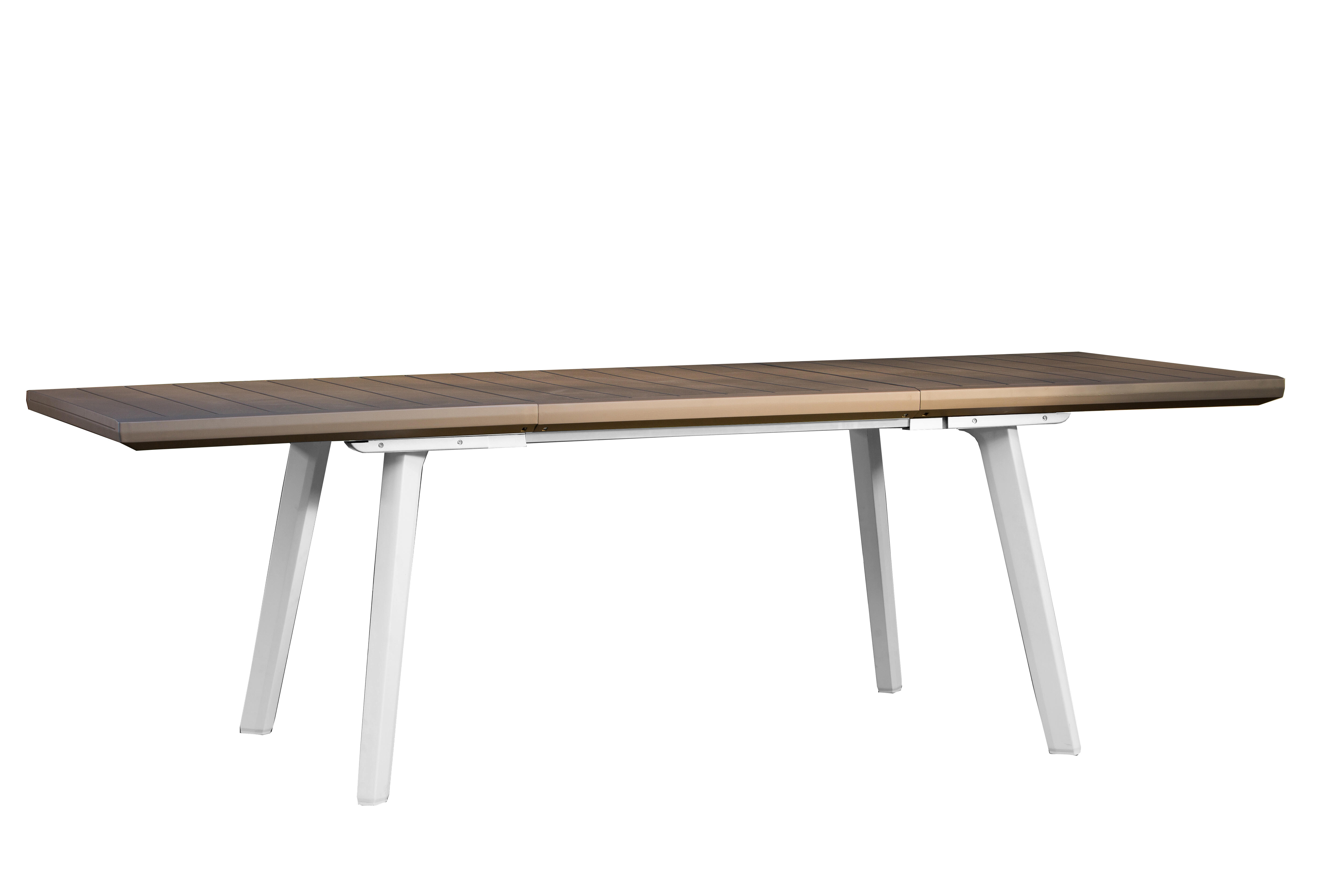 Mesa de jardín extensible Harmony de resina blanco 160/240x75x100 cm - 3