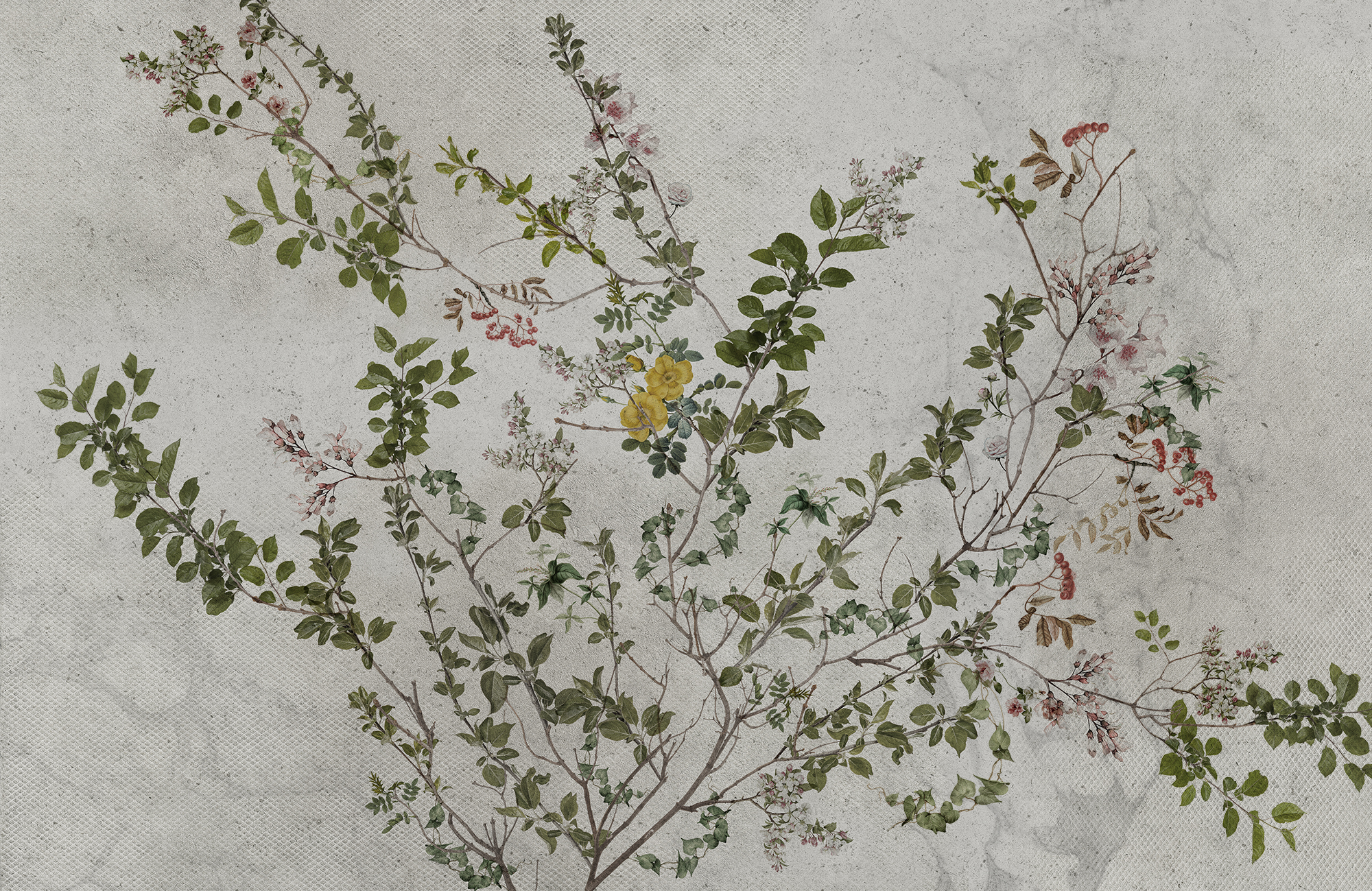 Mural adhesivo textil liso lavable naturaleza Botánico verde 385 x 250 cm MOTIF - 4