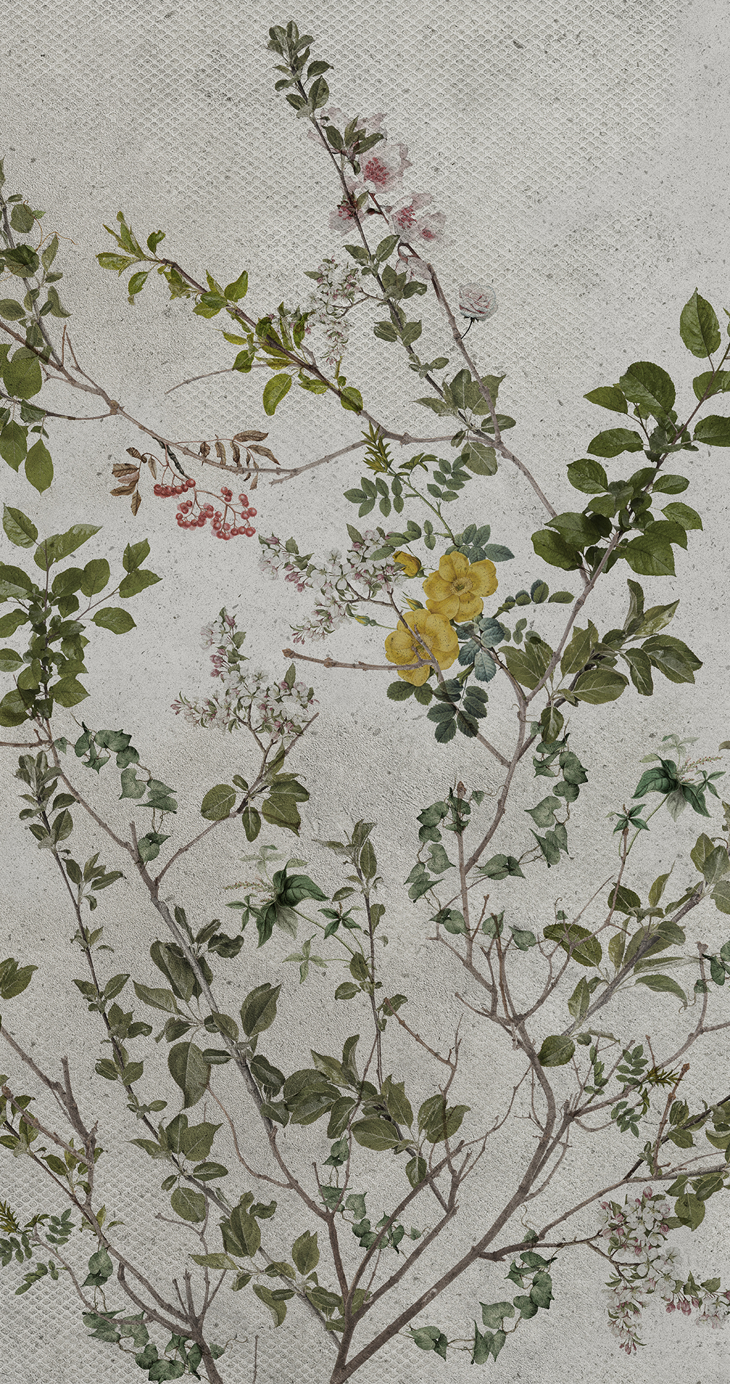 Mural adhesivo textil liso lavable abstracto Botánico beige 132 x 260 cm MOTIF - 5