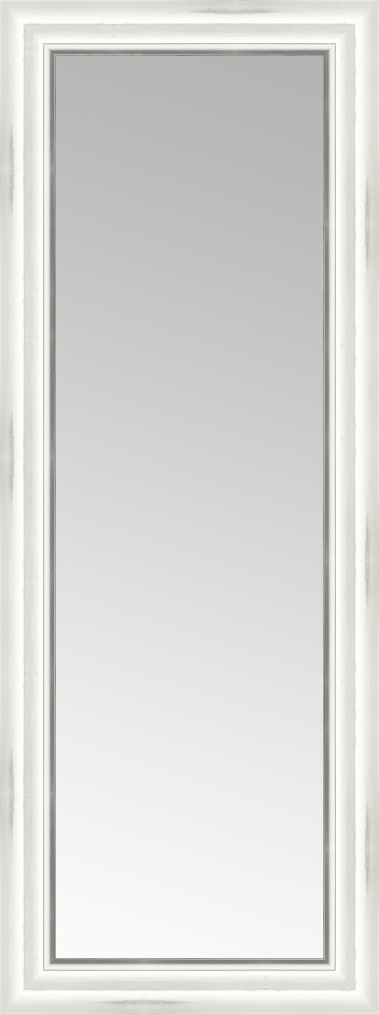 Espejo enmarcado de pared rectangular puntas madera blanco de 53 x 145 cm