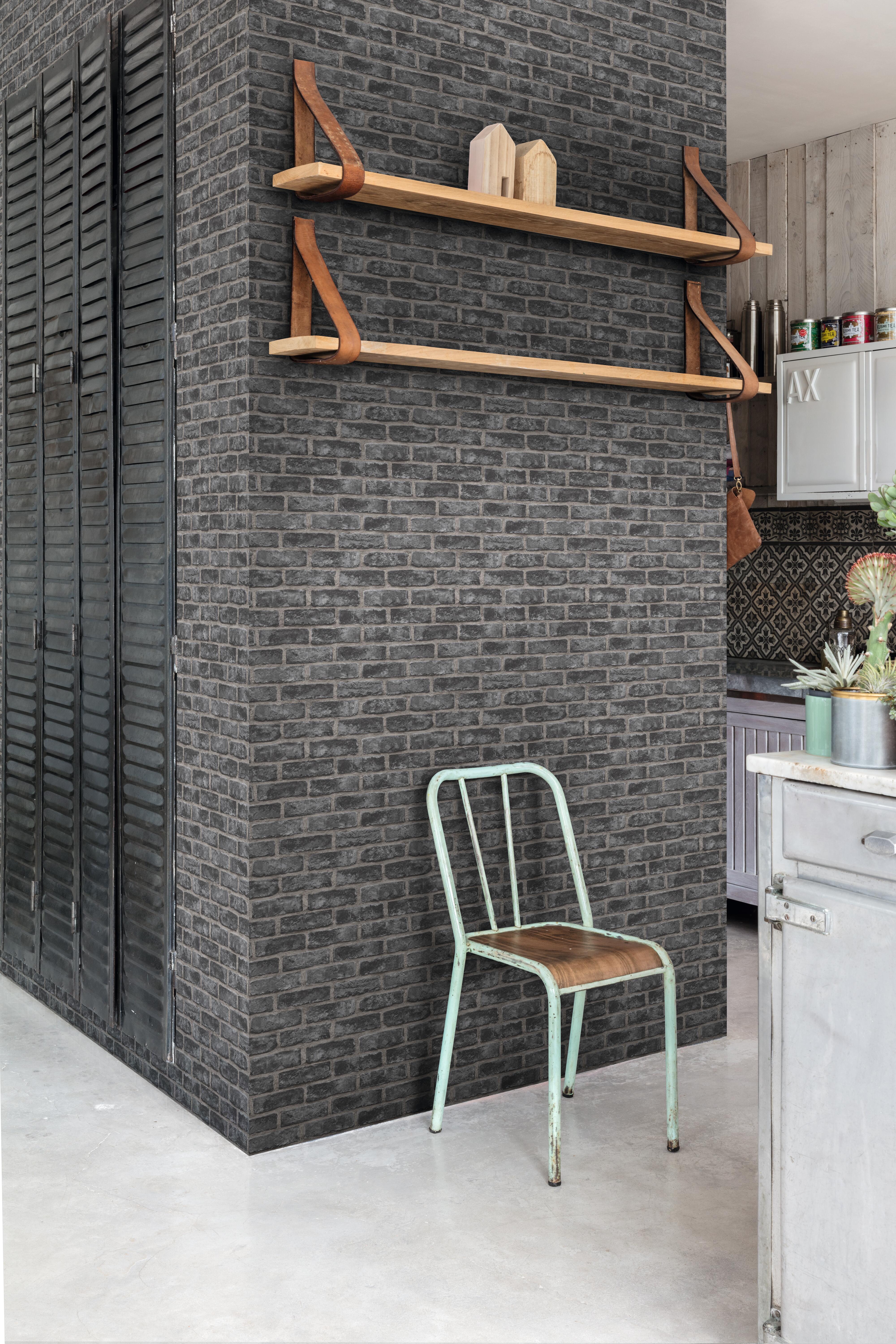 Papel de parede INSPIRE LADRILHO CINZA - 8