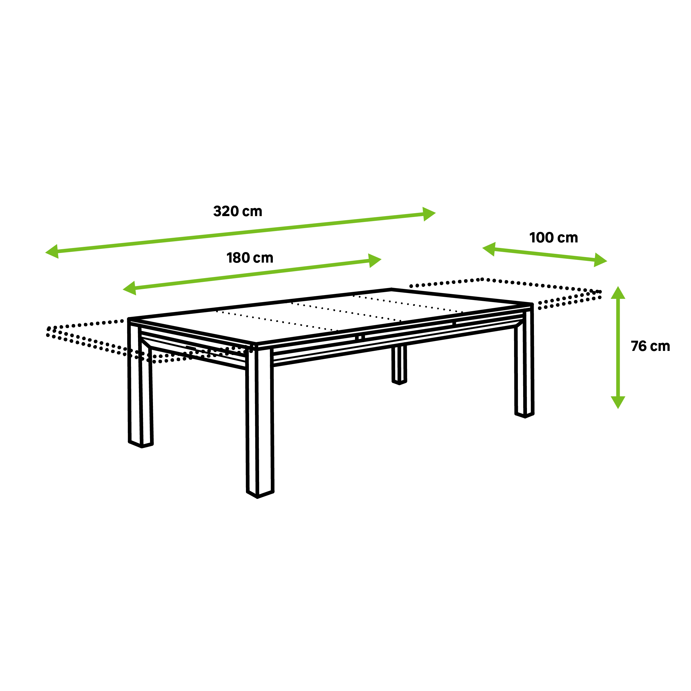 Mesa de alumínio NATERIAL ODYSSEA II EASY VIDRO 256/320X100CM ANTRACITE - 12