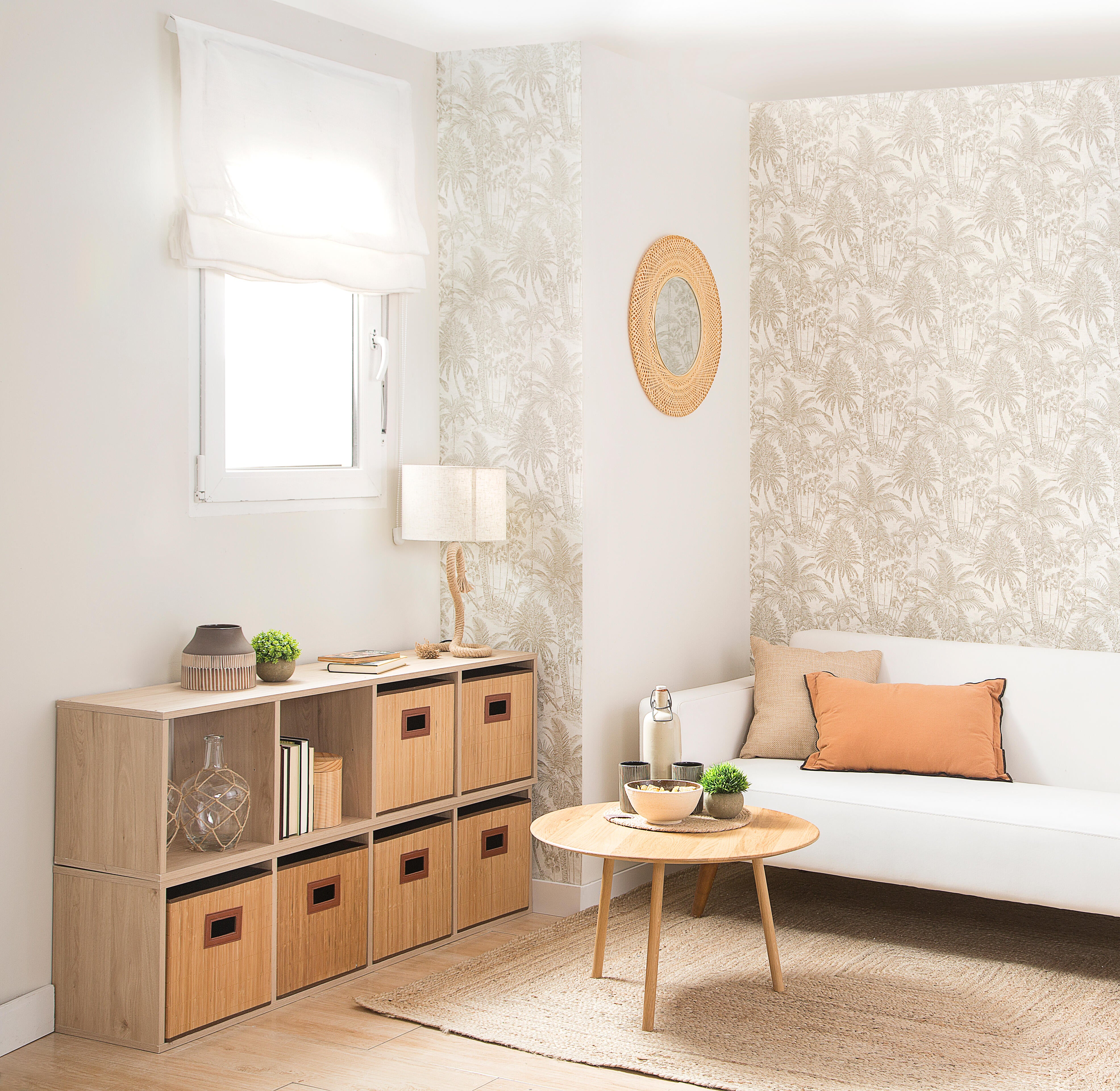 Papel pintado Vinilo Animales blanco y dorado Jungla RASCH. De 53cm x 10.05m. Lavable. Apto para cocinas o baños. Método de pegado: aplicación cola en pared - 11