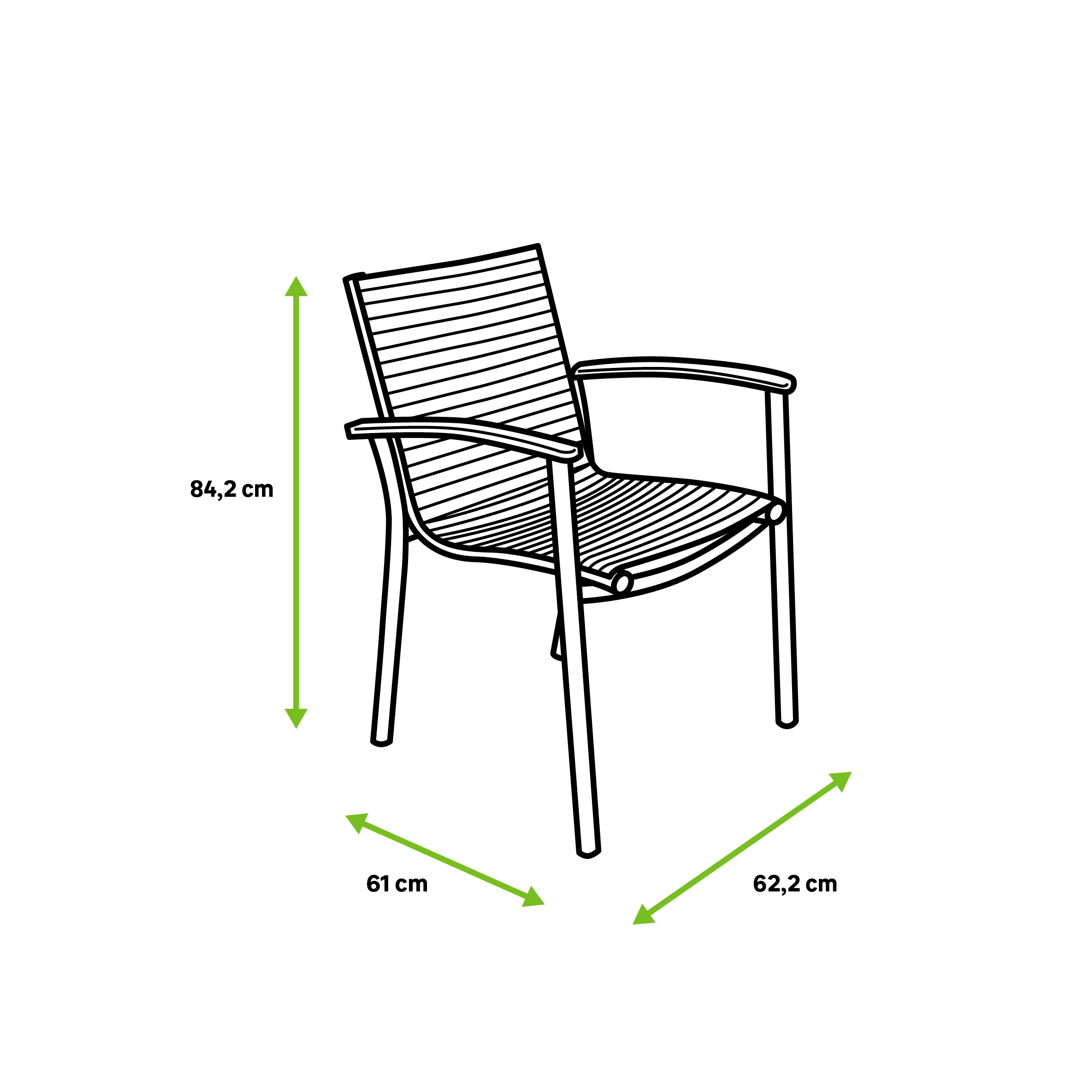 Silla de jardín sín cojín de aluminio Dora gris Naterial - 2