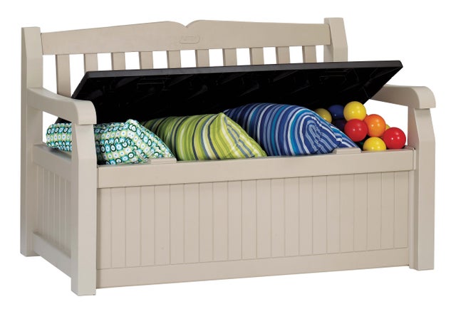 Banco e baú de resina GARDEN BENCH 265L 84X140X60CM
