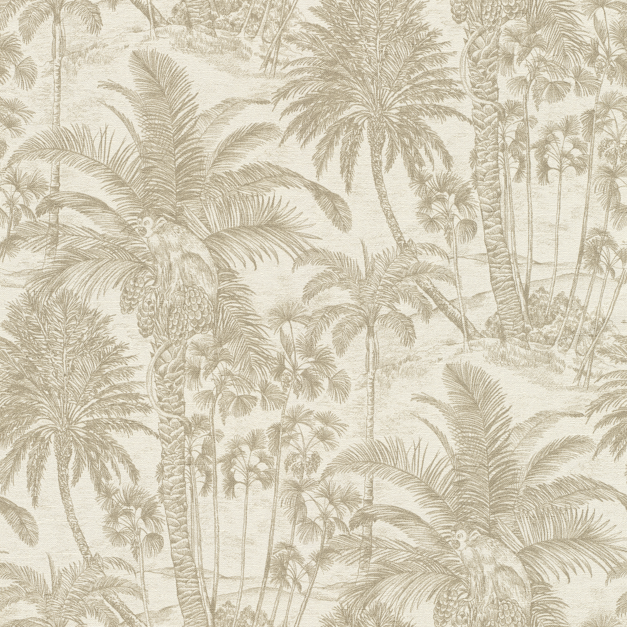 Papel pintado Vinilo Animales blanco y dorado Jungla RASCH. De 53cm x 10.05m. Lavable. Apto para cocinas o baños. Método de pegado: aplicación cola en pared - 3