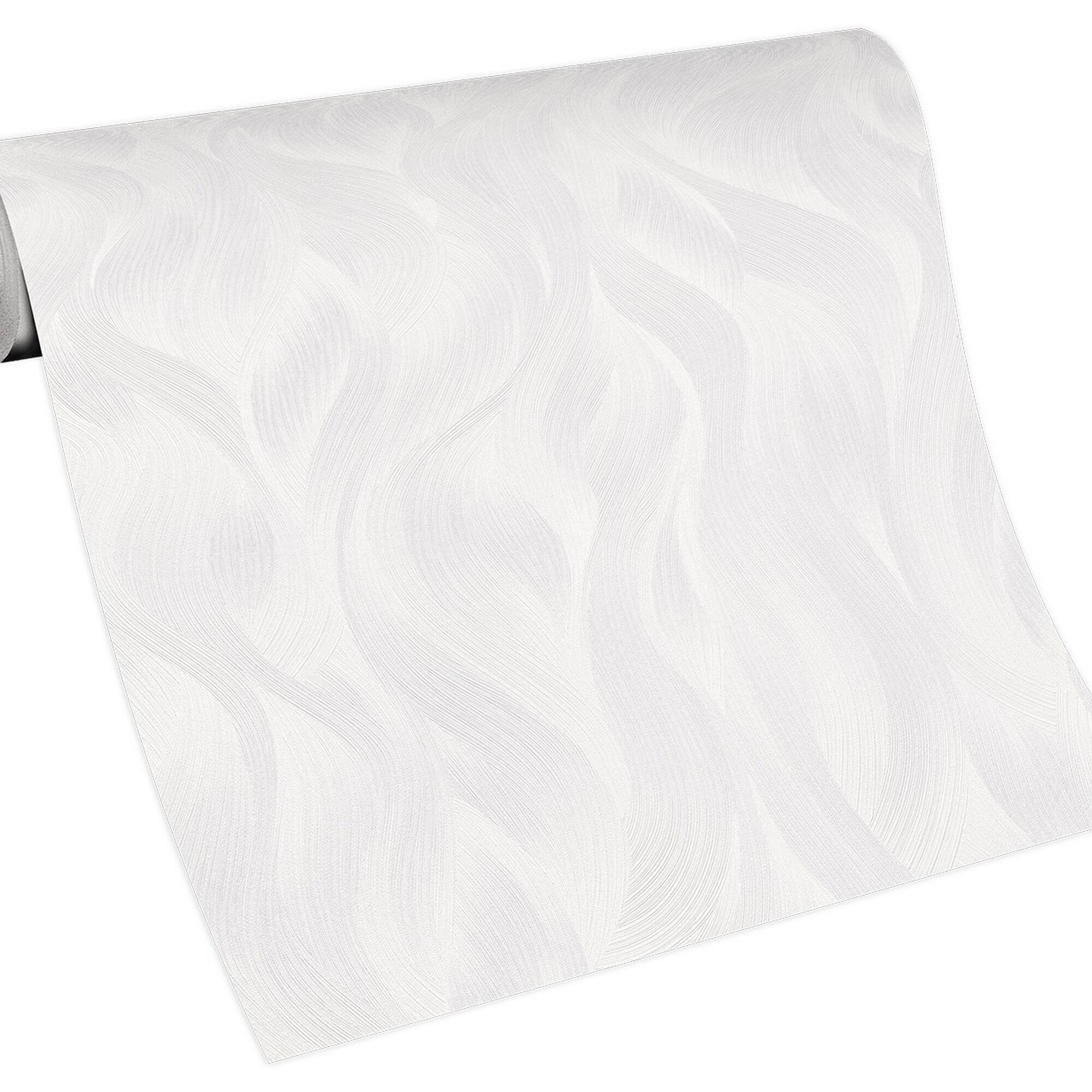 Papel pintado vinilo aplicación cola en pared Geométrico  blanco  ERISMANN 53cmx10m lavable - 6