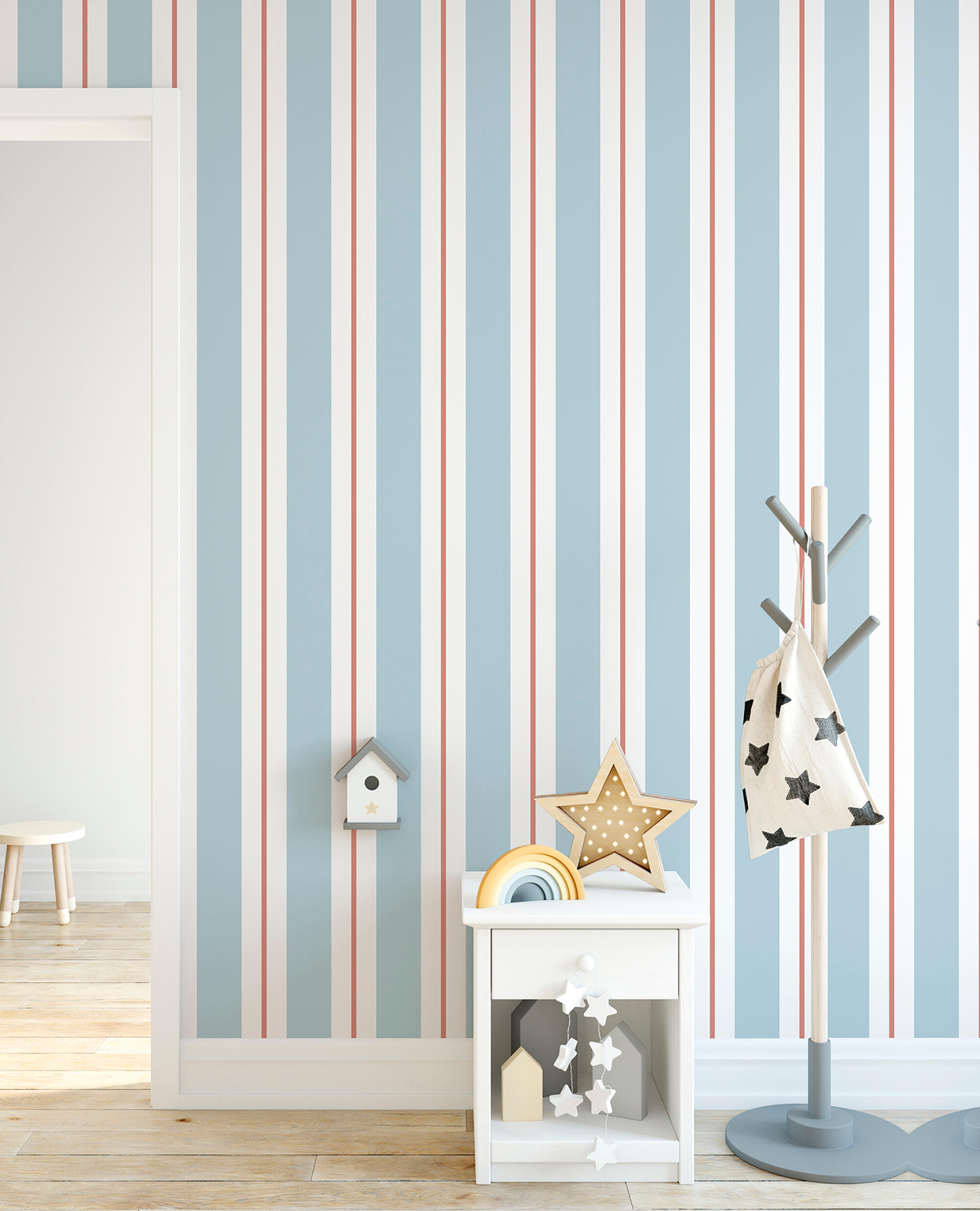Papel pintado infantil 7008-5 raya azul