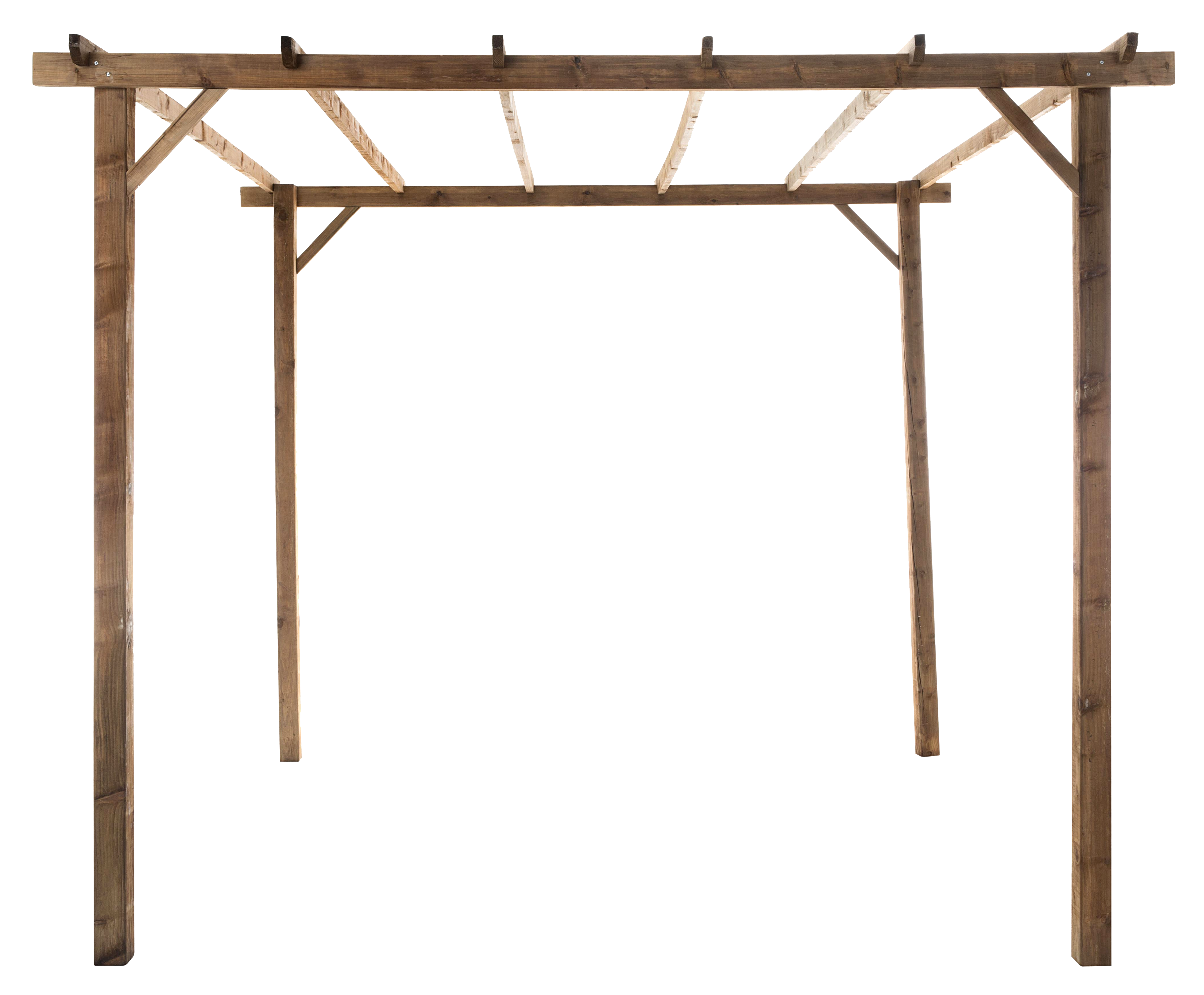 Pérgola de madera Tanger marrón 300 x 300 cm - 8