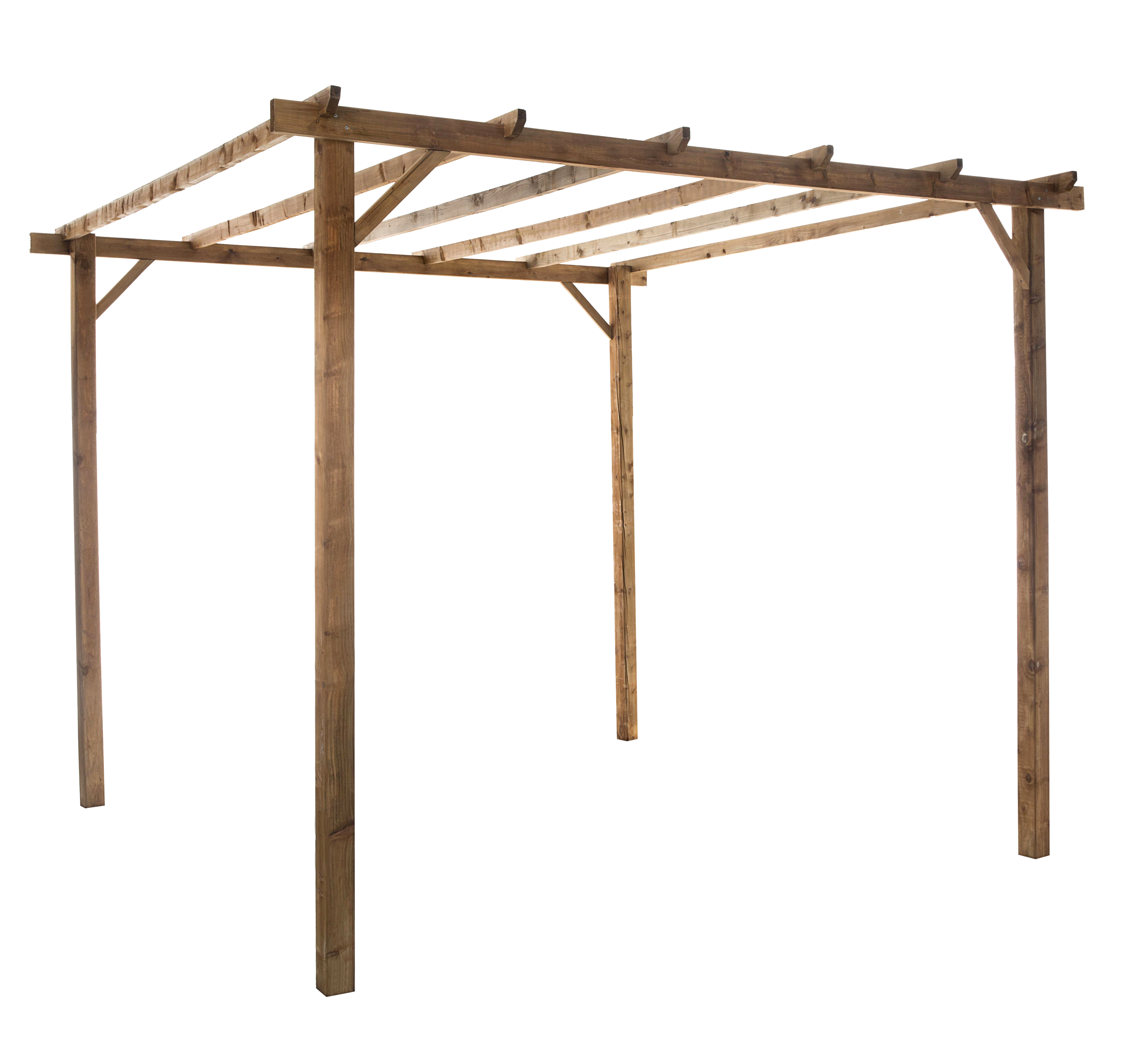 Pérgola de madera Tanger marrón 300 x 300 cm - 7