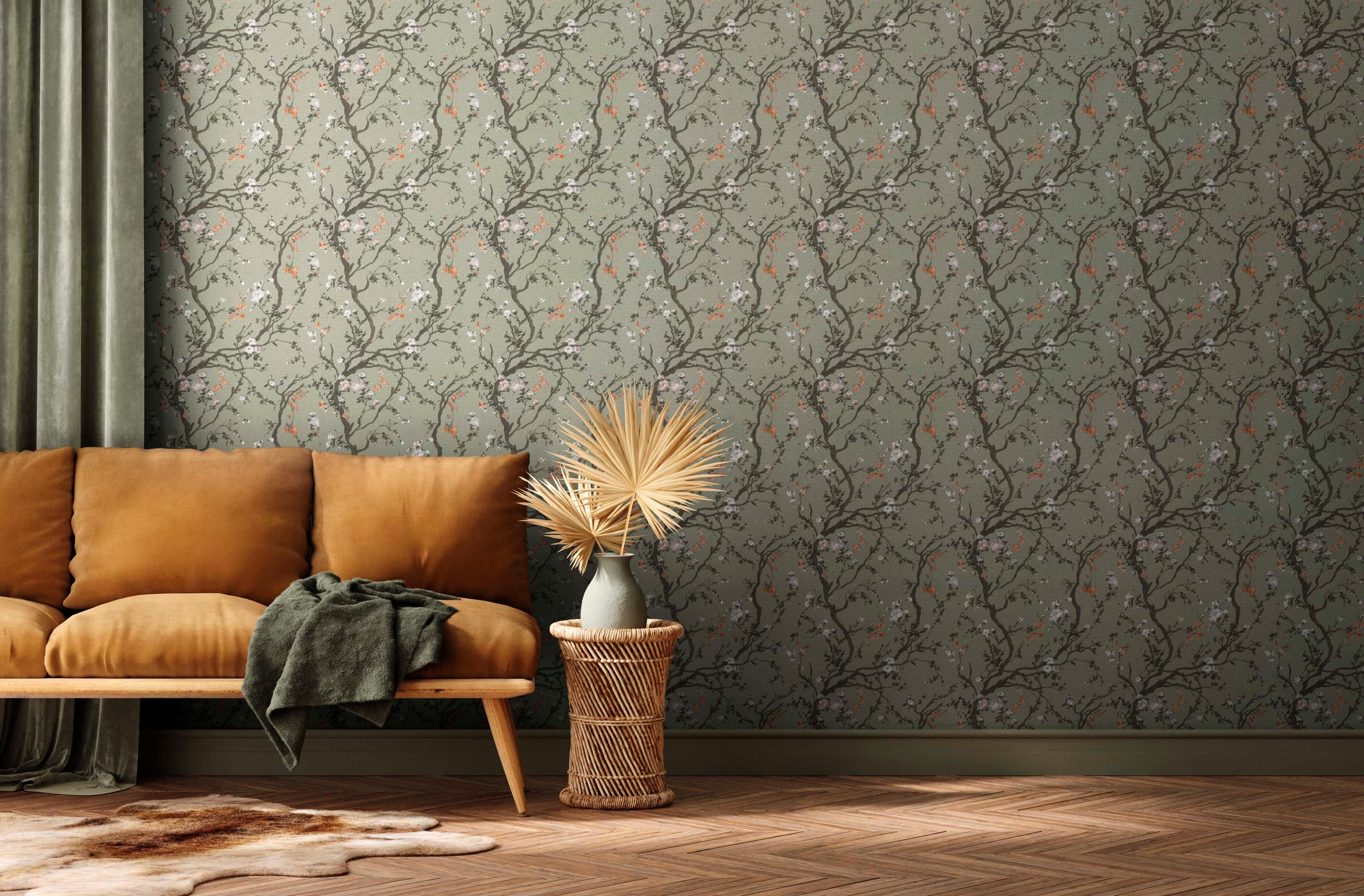 Papel pintado vinilo aplicación cola en pared naturaleza sigapure 291253 multicolor rasch 53cmx10.05m