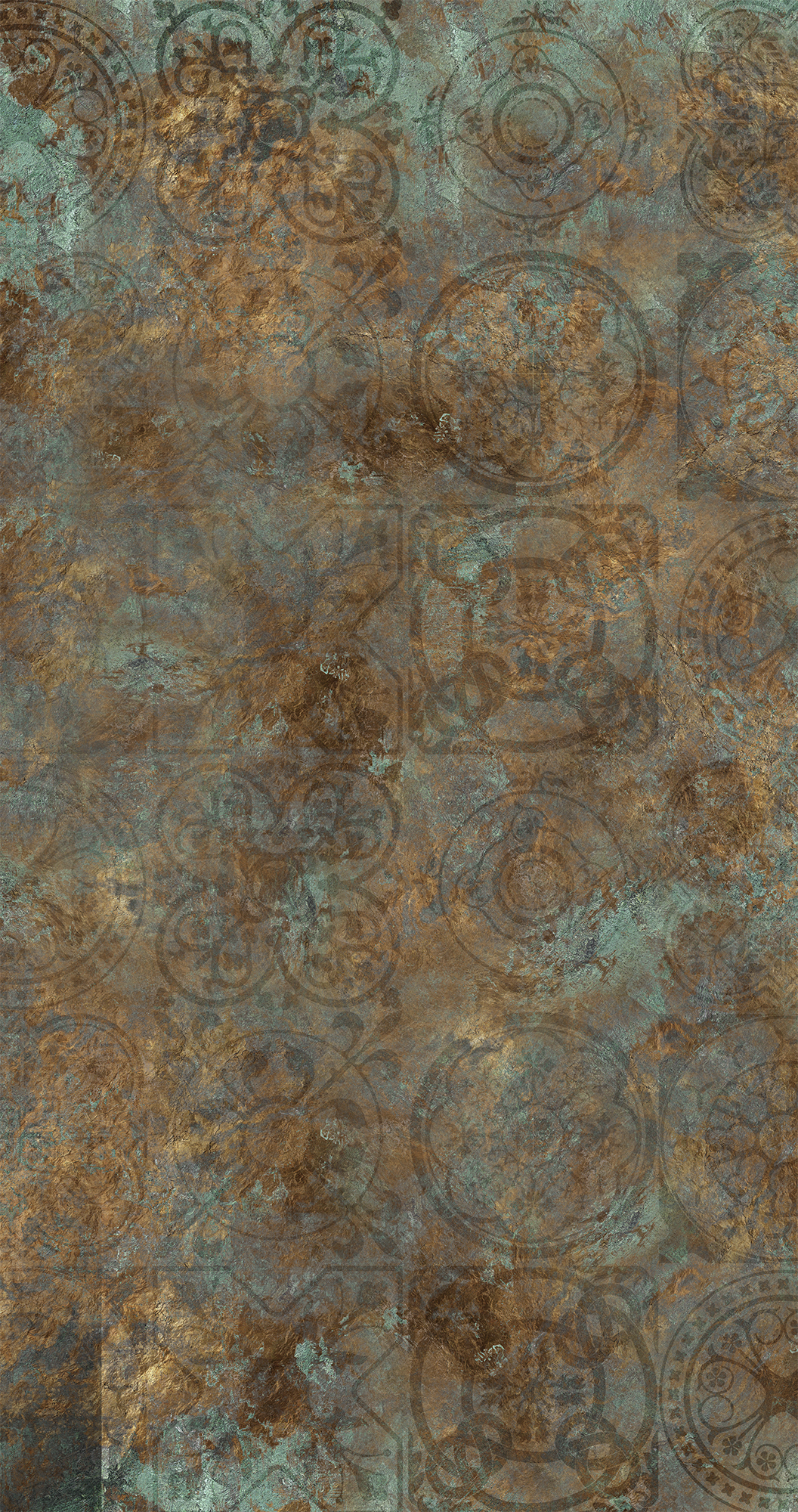 Mural adhesivo textil liso lavable geométrico Acro Corten marrón 132 x 260 cm MOTIF - 5