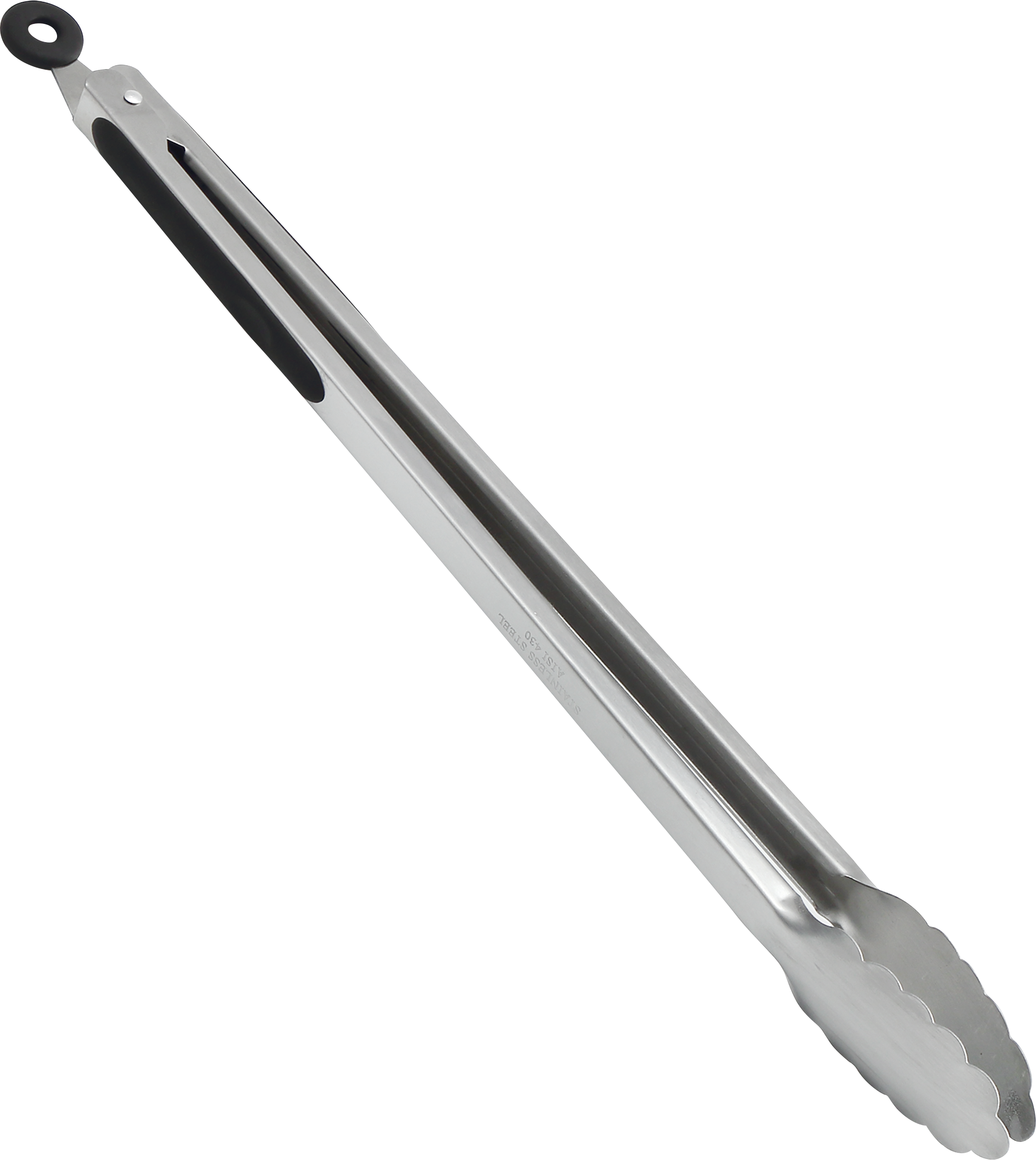 Pinze lunghe per griglie in Acciaio inox (30 e 40 cm) - 2 Pinze in metallo per griglie e barbecue con impugnatura antiscivolo resistente al calore - Utensili per grigliate facili da