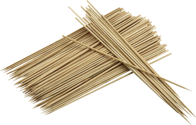 Conjunto 100 espetos bambu para barbecue 25 cm