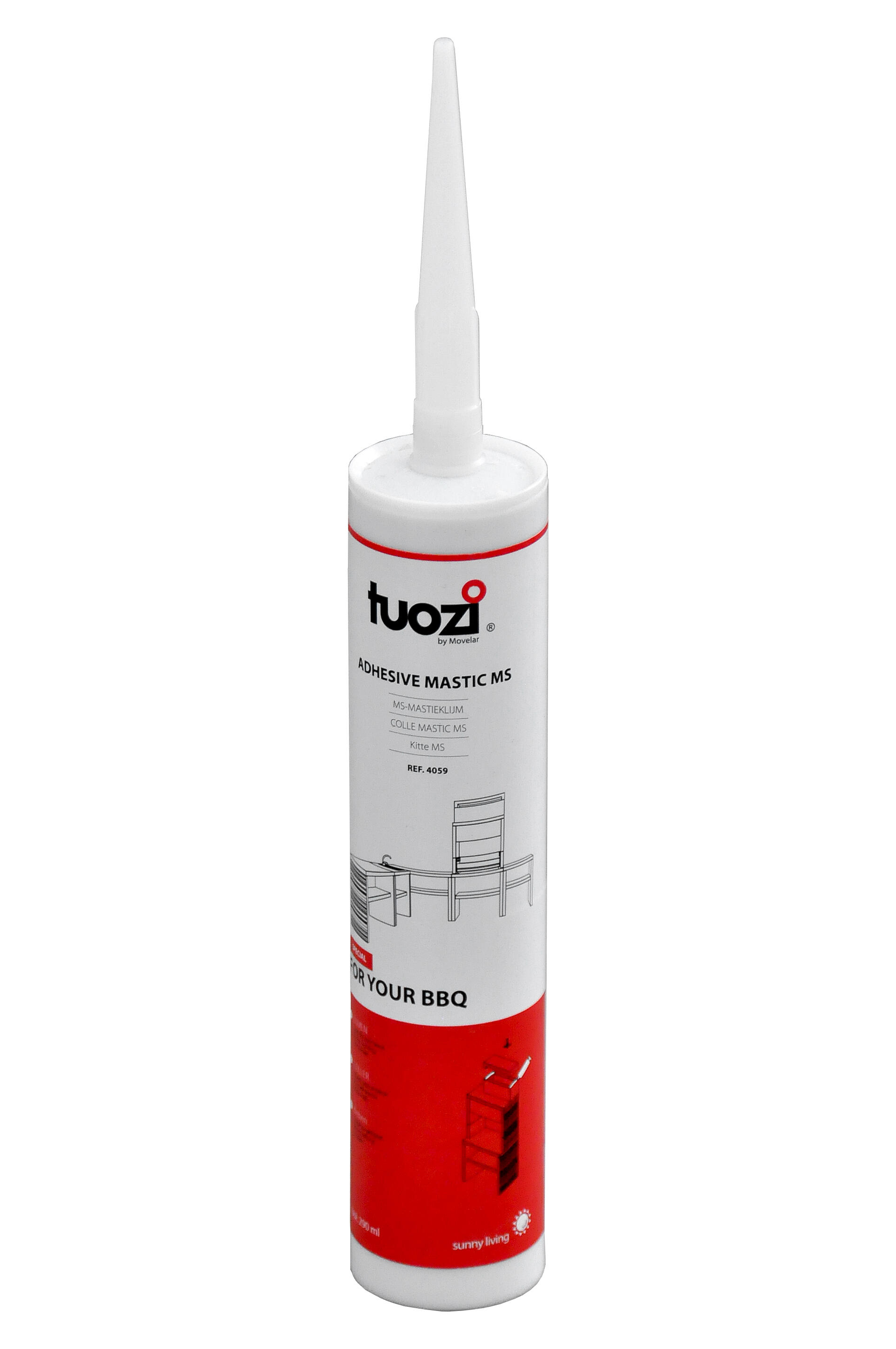 Cola mastique para montagem de churrasqueiras 290 ml Tuozi - 2