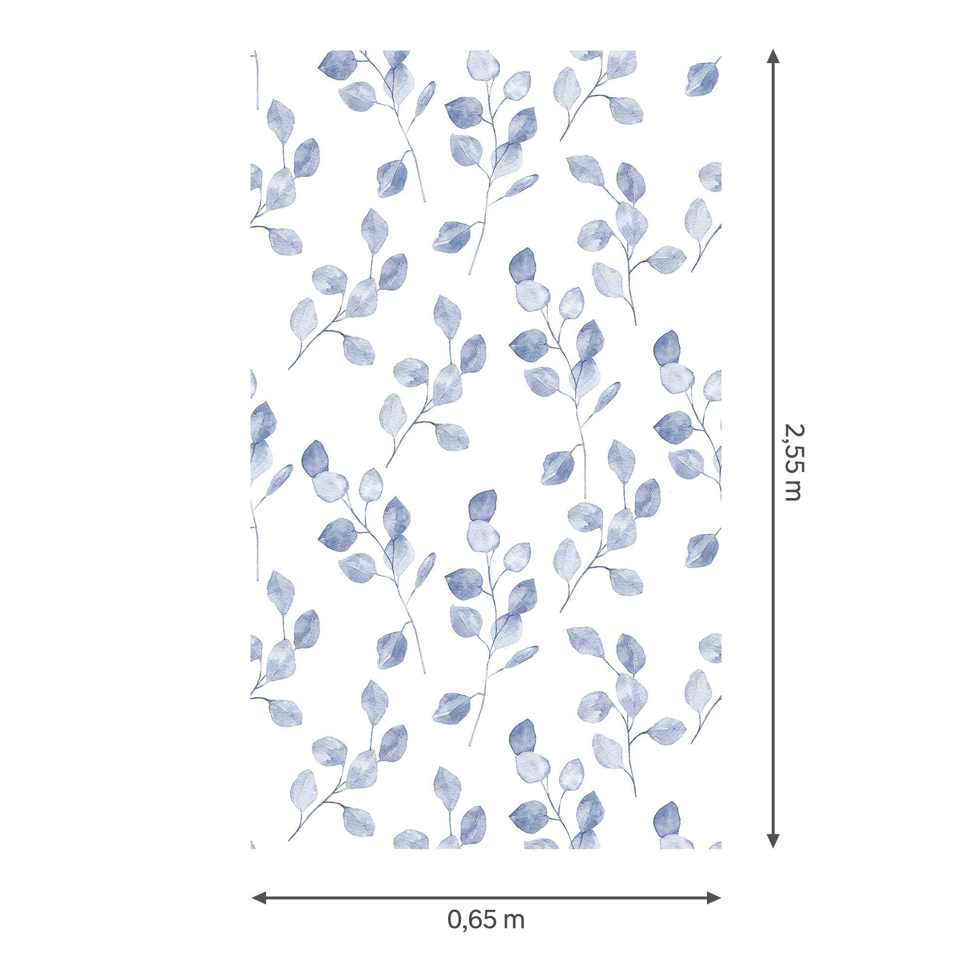 Papel pintado TNT adhesivo Naturaleza Hojas invierno azul  MOTIF 129cmx2.6m lavable apto para cocinas o baños - 3