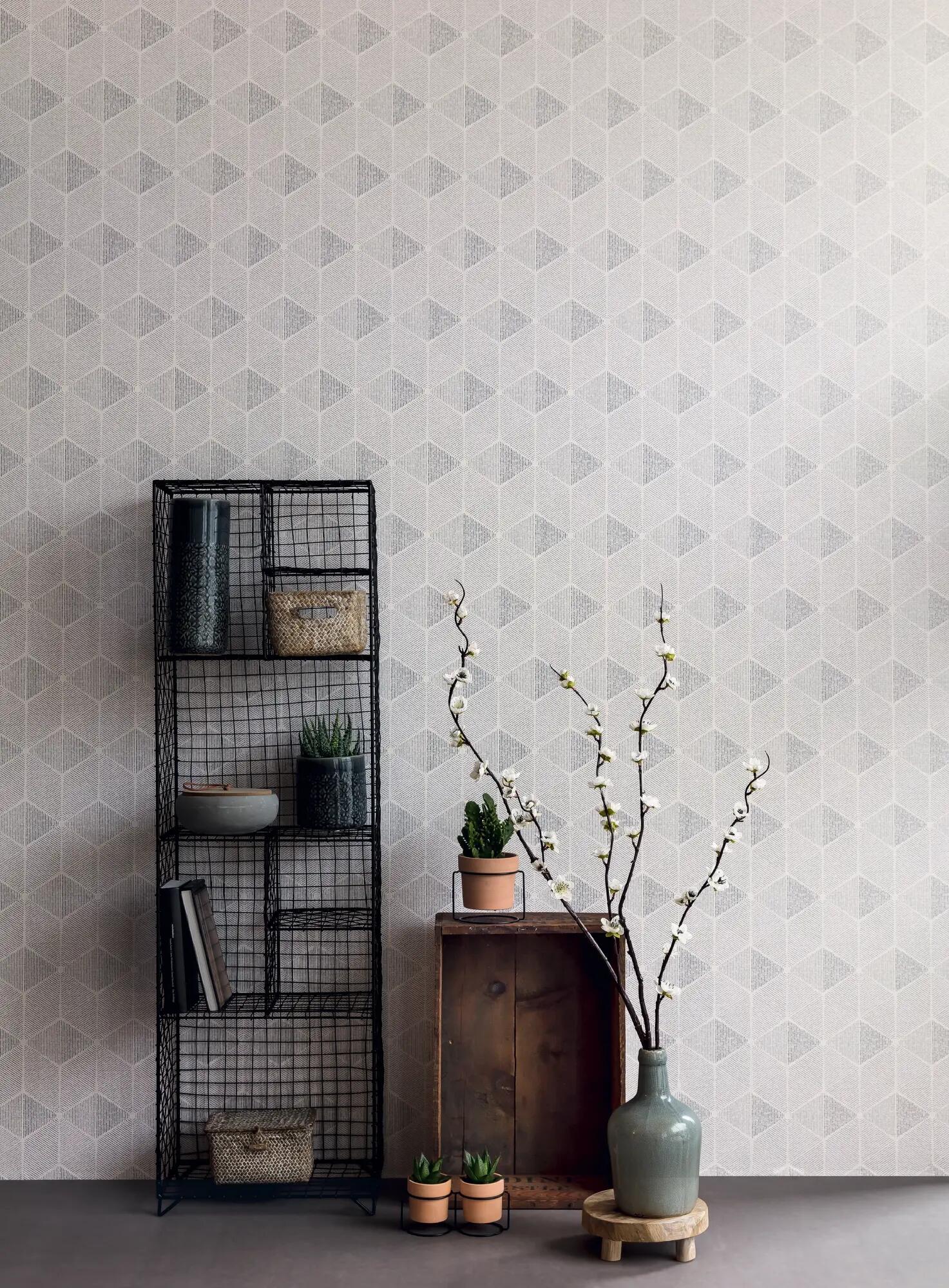 Papel pintado vinílico tnt acapulco amaya gris 0,53x10,05 metros