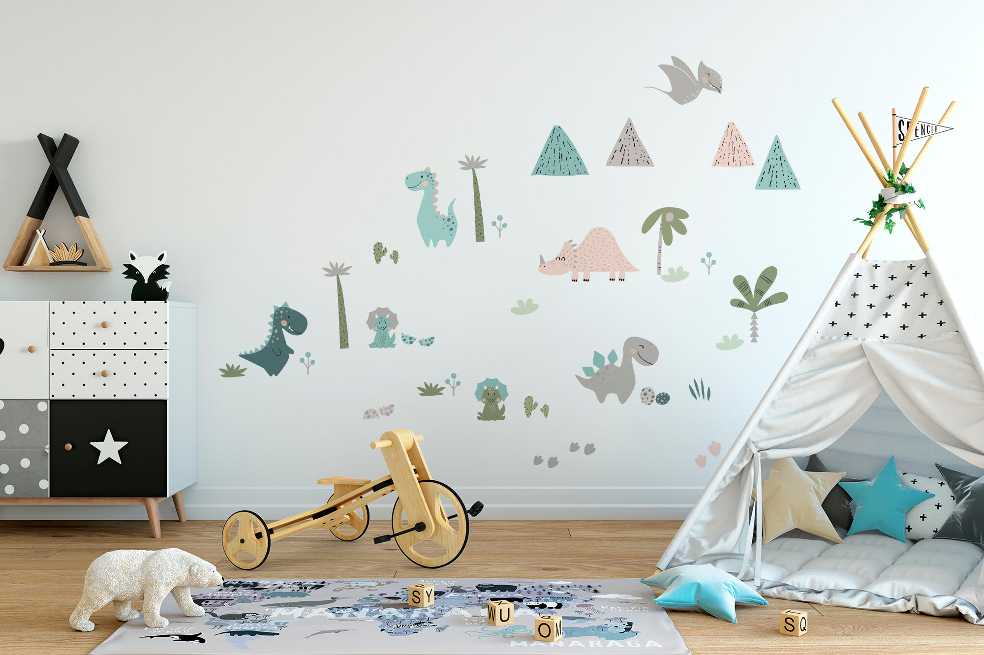 Sticker decorativo little dino infantil 32x200 cm