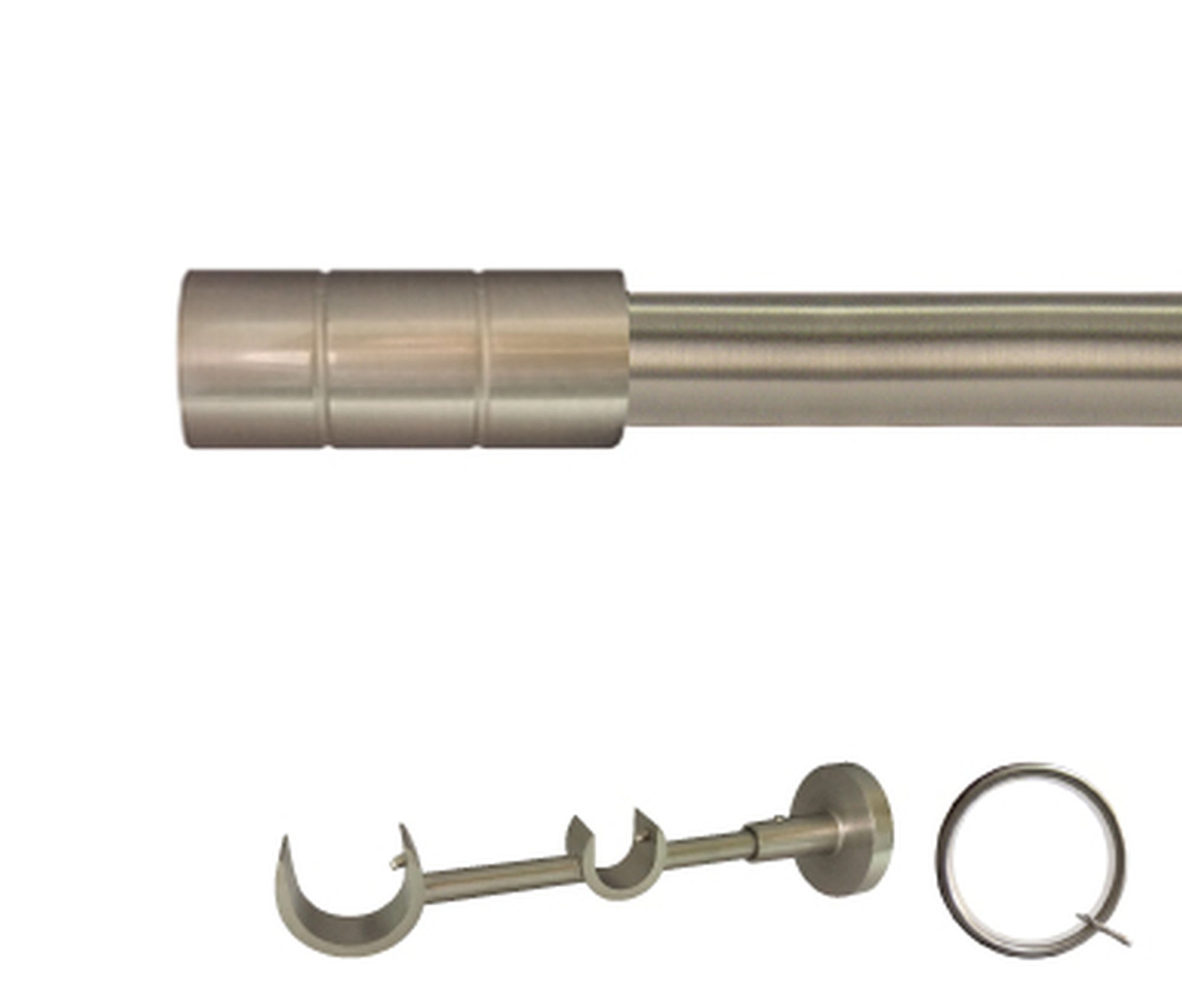 Kit 2 barras metal ø 30-20mm pipe azero 150cm c/anilla pared
