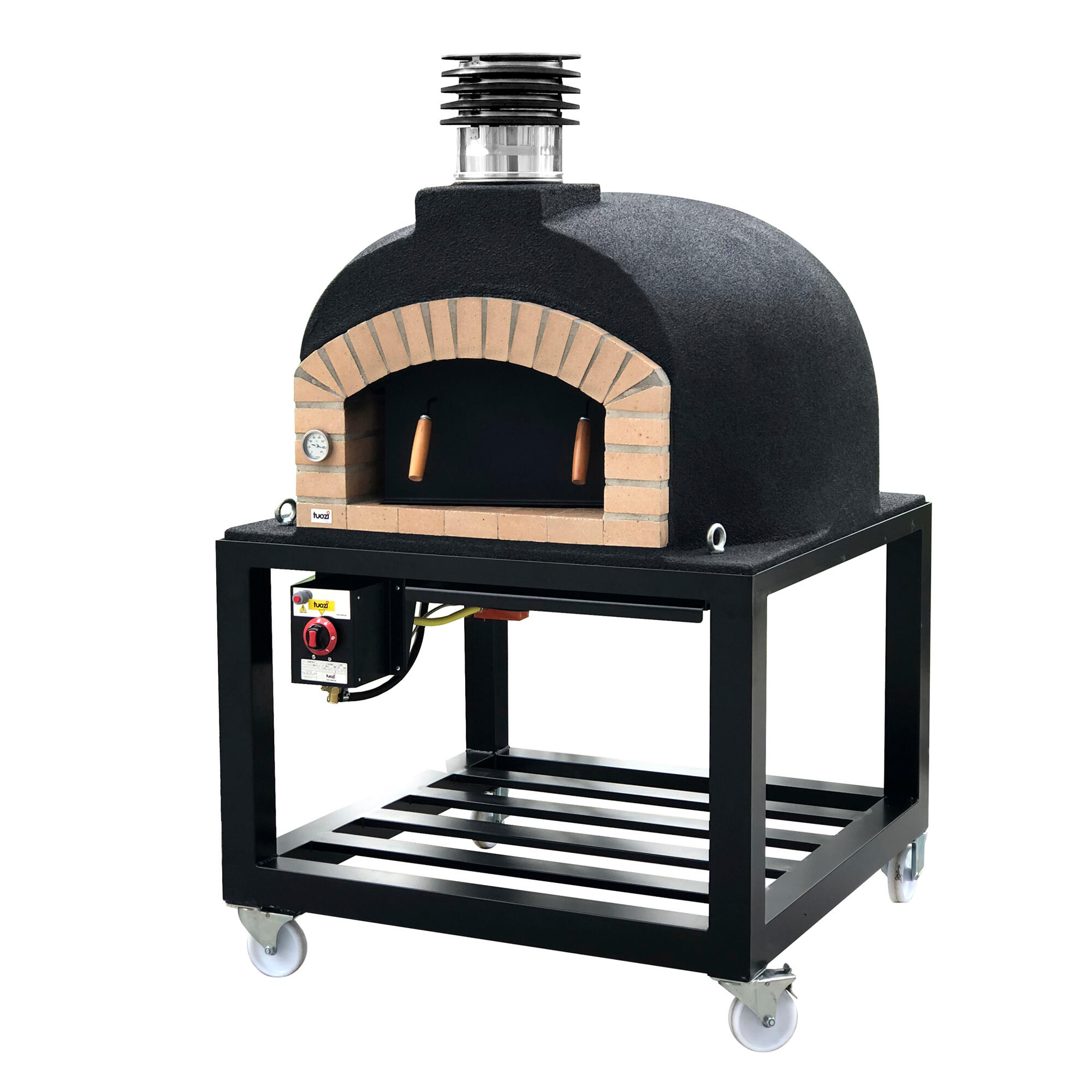 Horno leña olympus mons pro negro 130cm + base c/ruedas plus + gas