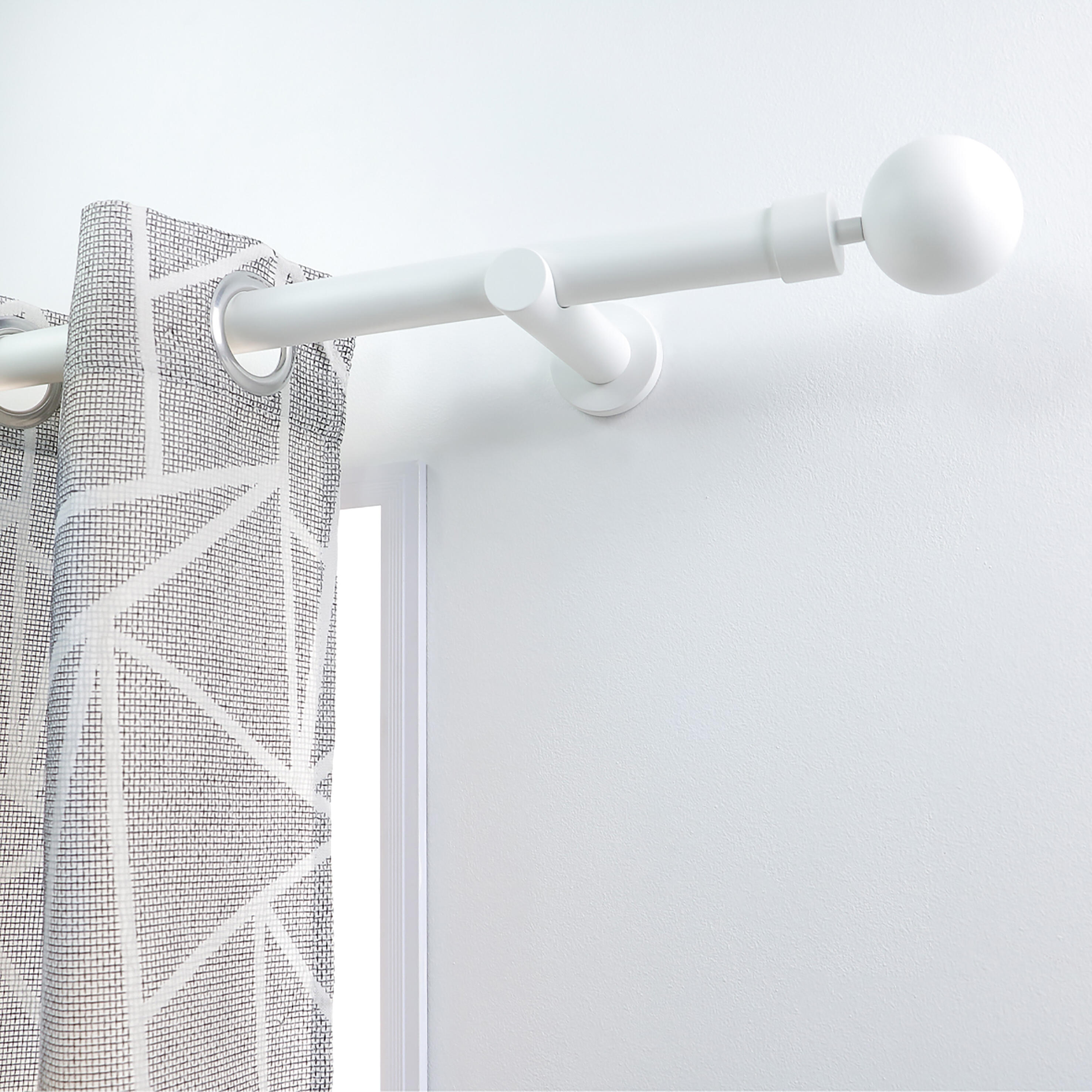 2 Terminales para barra de cortina Bola Nature MOBOIS acero blanco mate para barra diámetro 28 mm - 2