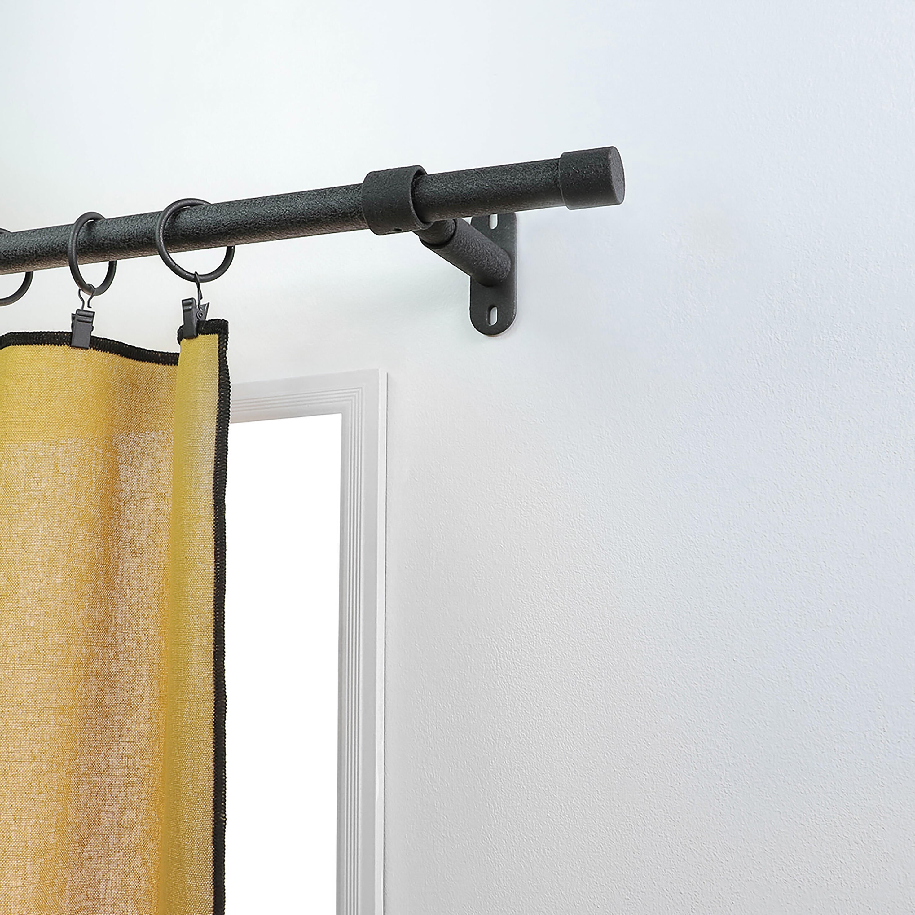 2 Terminales para barra de cortina Tapón cilindro Country charm MOBOIS acero Negro forja para barra diámetro 20 mm - 2