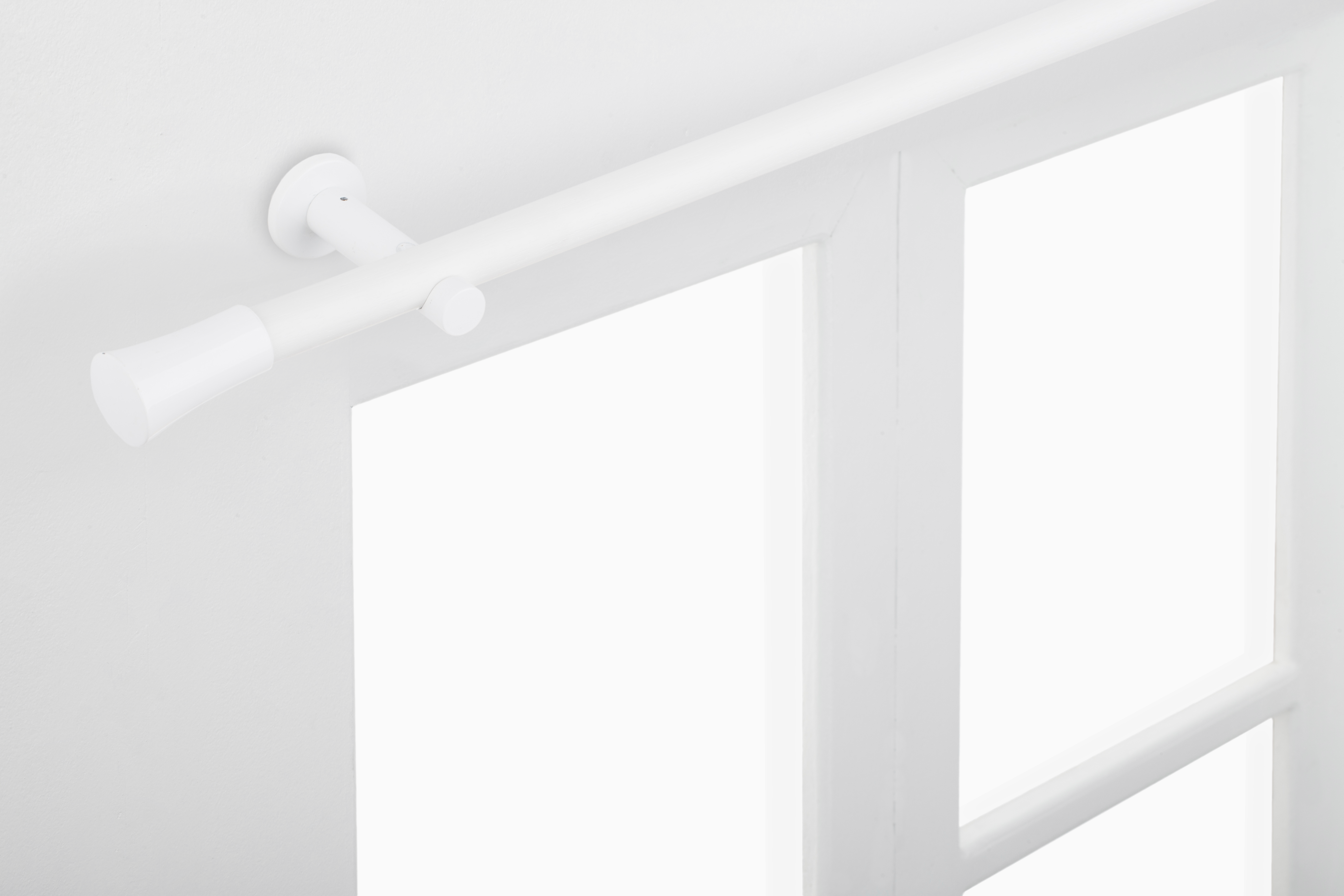 Barra de cortina madera color blanco satinado Design INSPIRE diámetro 28 mm 150 cm - 2