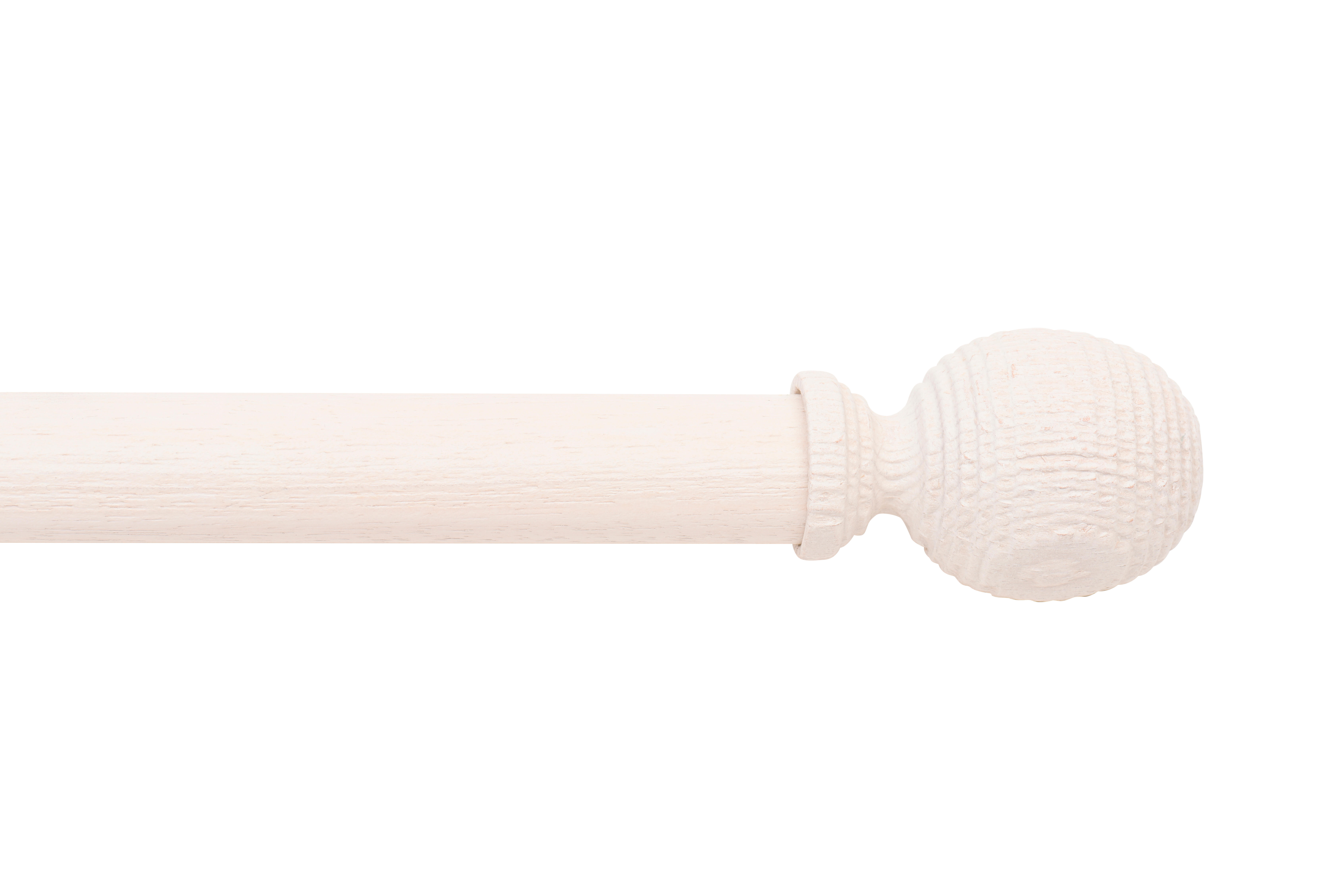 1 Terminal para barra de cortina Bola raya decapé Country charm INSPIRE madera blanco decapado - 2