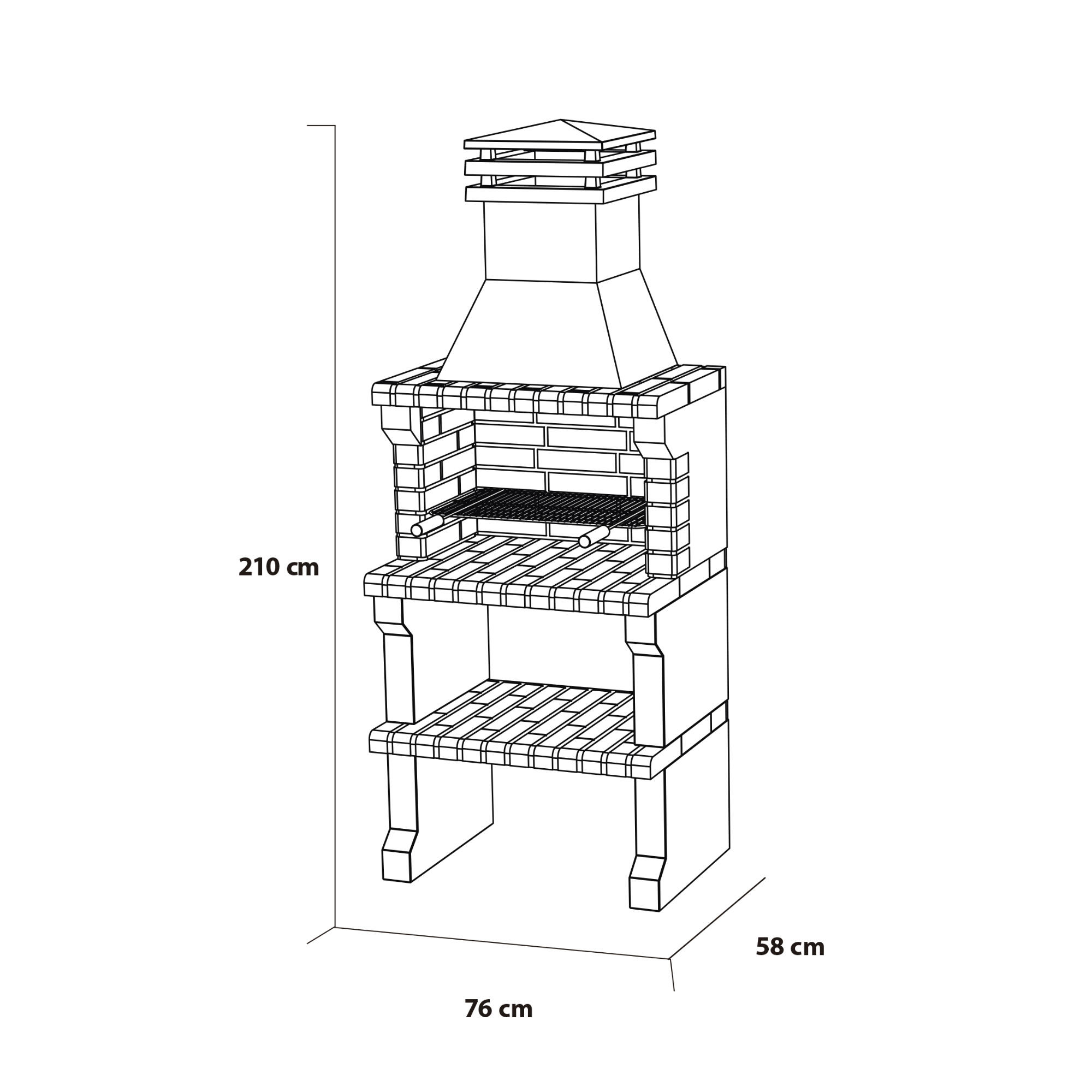 Churrasqueira tradicional 76x58x217 cm Movelar Liz - 3