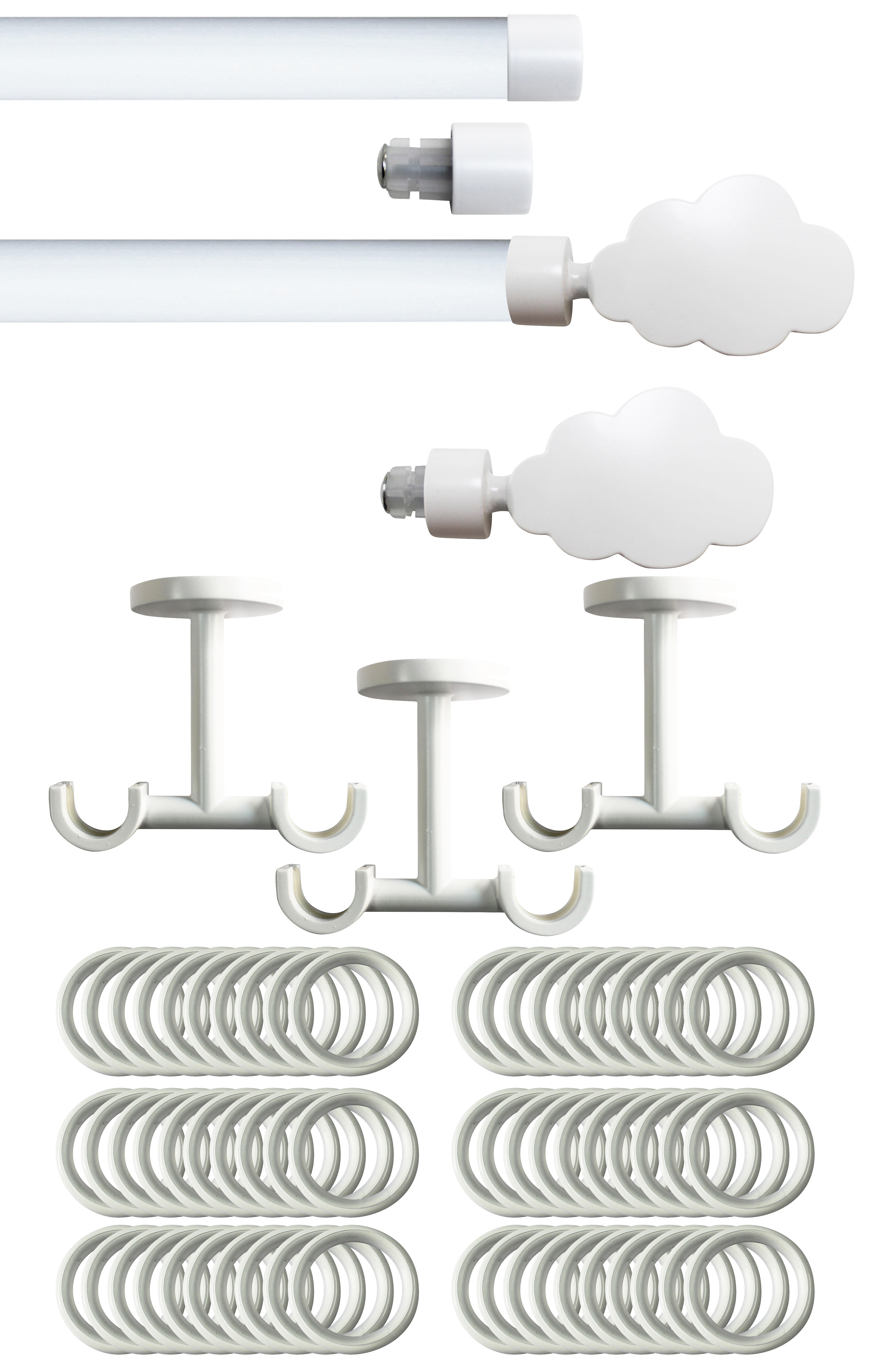 Set 2 barras de metal diámetro 20mm bla techo 2.5m inspire con anillas nu