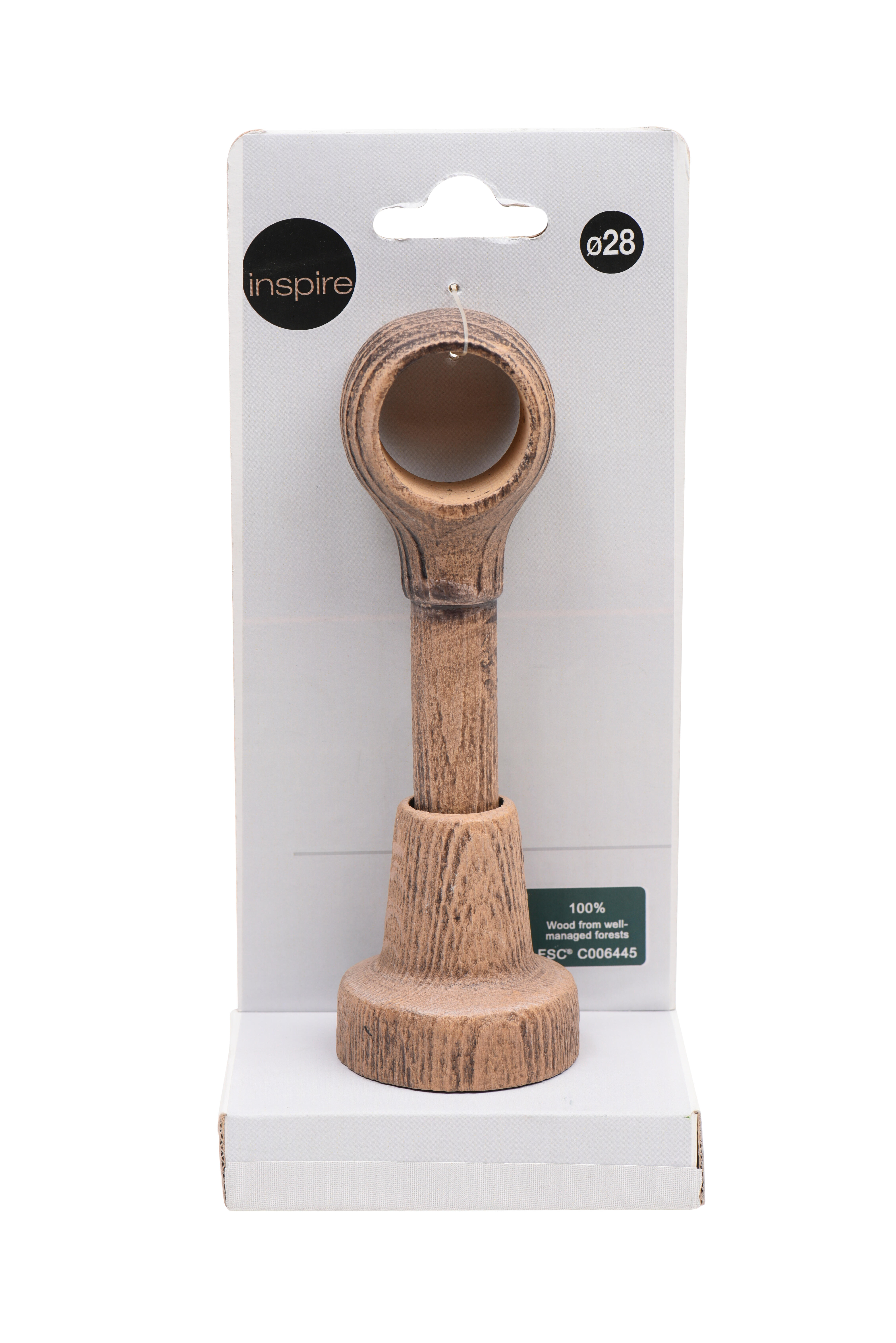 1 Soporte pared para barra diámetro 28 mm Nature INSPIRE Bois Dore pintado extensible 8.5-13 cm - 4