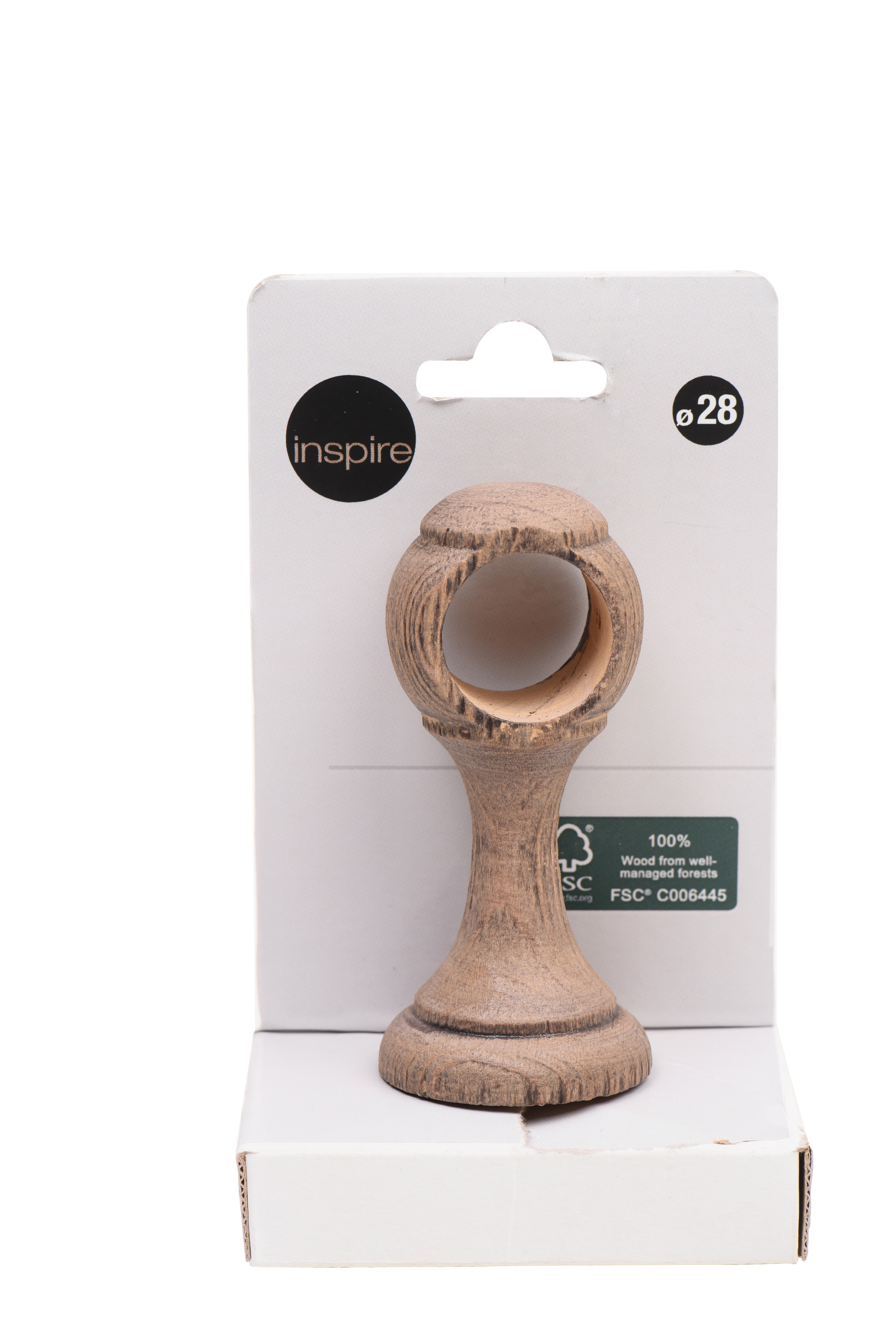 1 Soporte pared para barra diámetro 28 mm Glamour INSPIRE Bois Dore pintado fijo 8 cm - 4