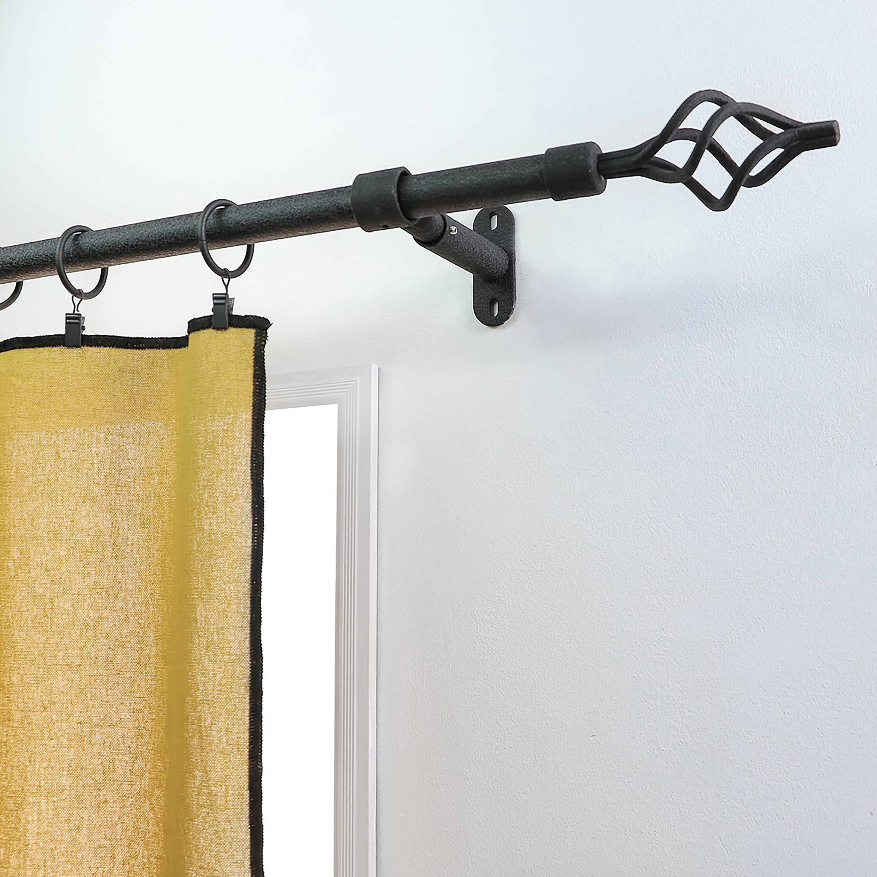 1 Soporte a pared para barra diámetro 20 mm Country charm MOBOIS acero BLACK FROST forja fijo 120-180 cm - 2