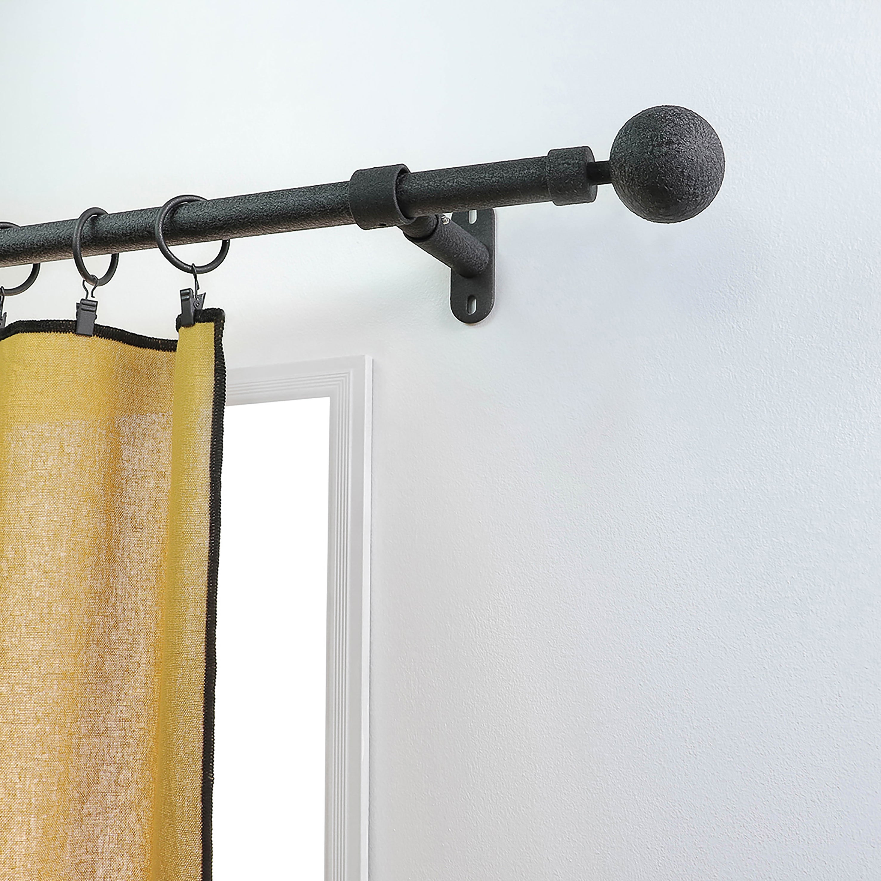 1 Soporte a pared para barra diámetro 20 mm Country charm MOBOIS acero black frost forja fijo 105-150 cm - 2