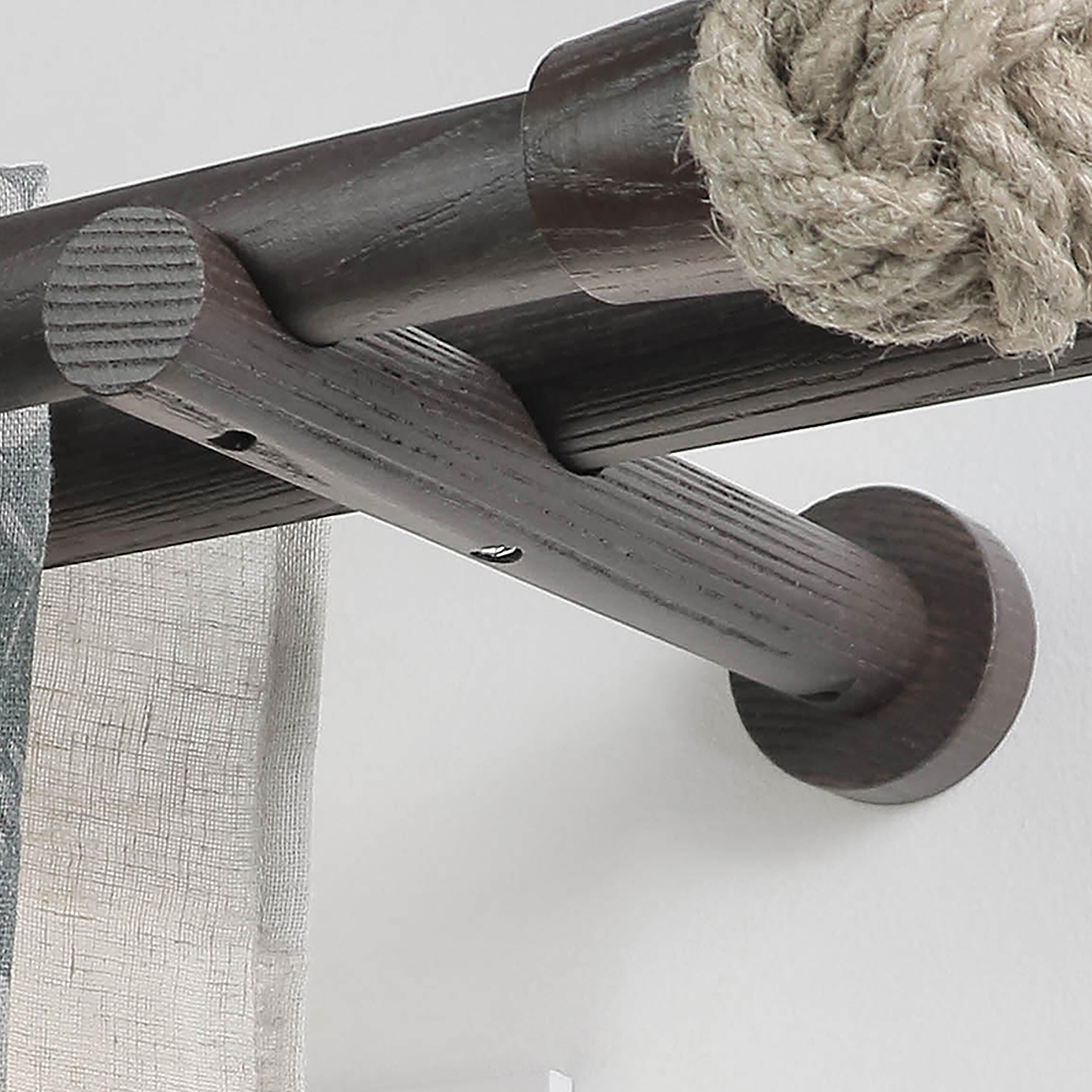 1 Soporte a pared para 2 barras diámetro 28 mm Bohème MOBOIS madera fijo 13-22 cm - 4