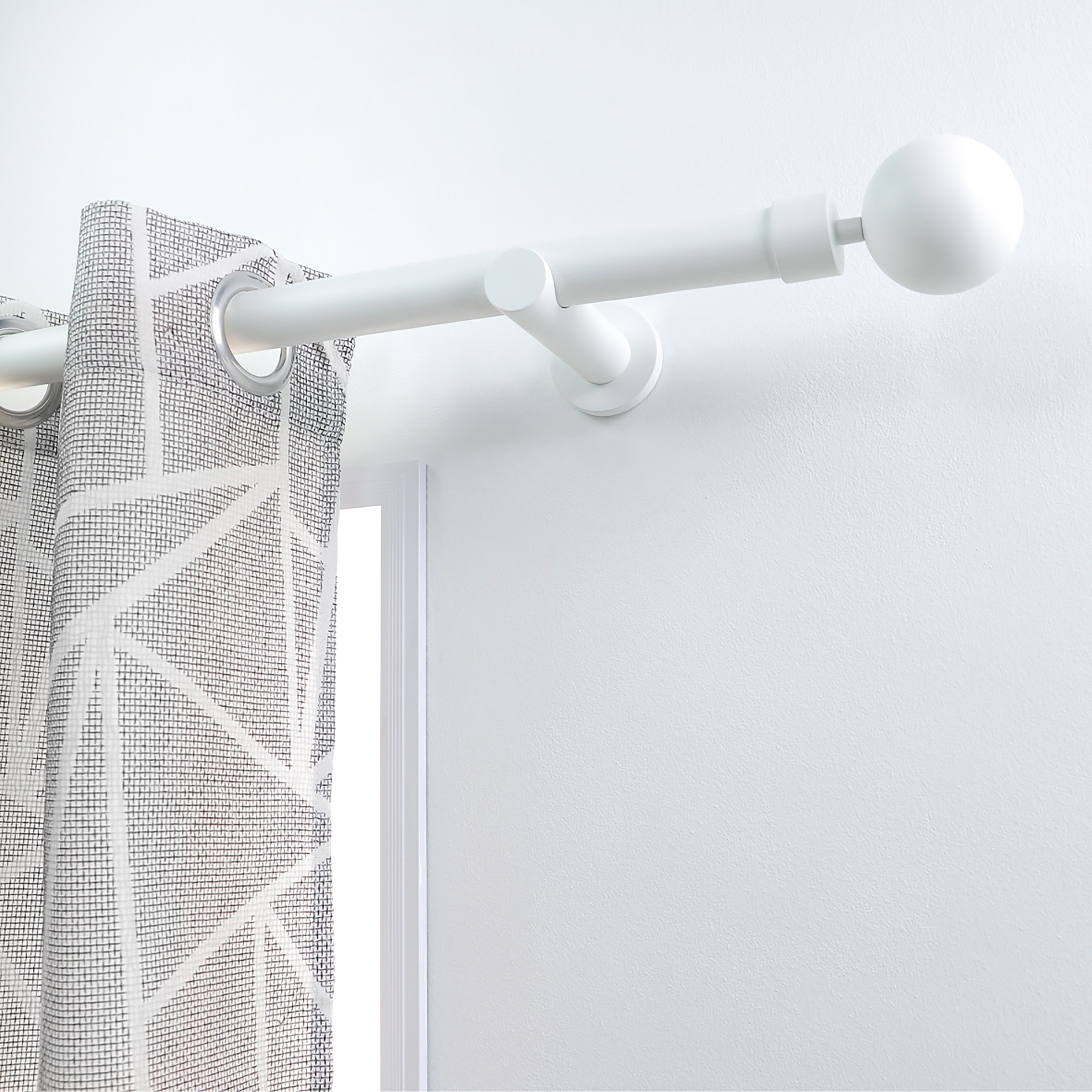 1 Soporte a pared para barra diámetro 28 mm Design MOBOIS acero blanco mate pintado fijo 9.5 cm - 2