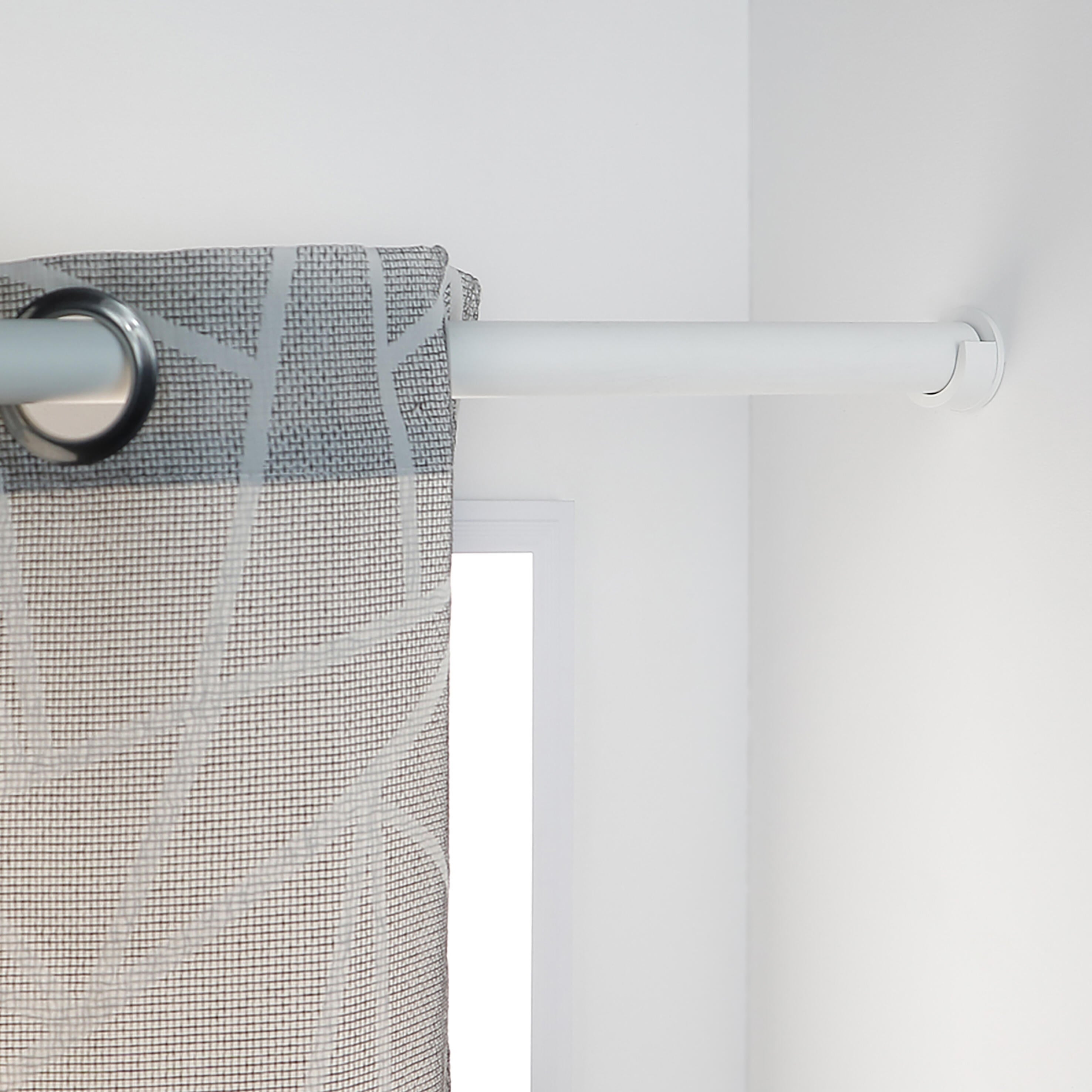 2 Soportes entre paredes para barra diámetro 28 mm Design MOBOIS acero blanco mate pintado fijo 1.4 cm - 2