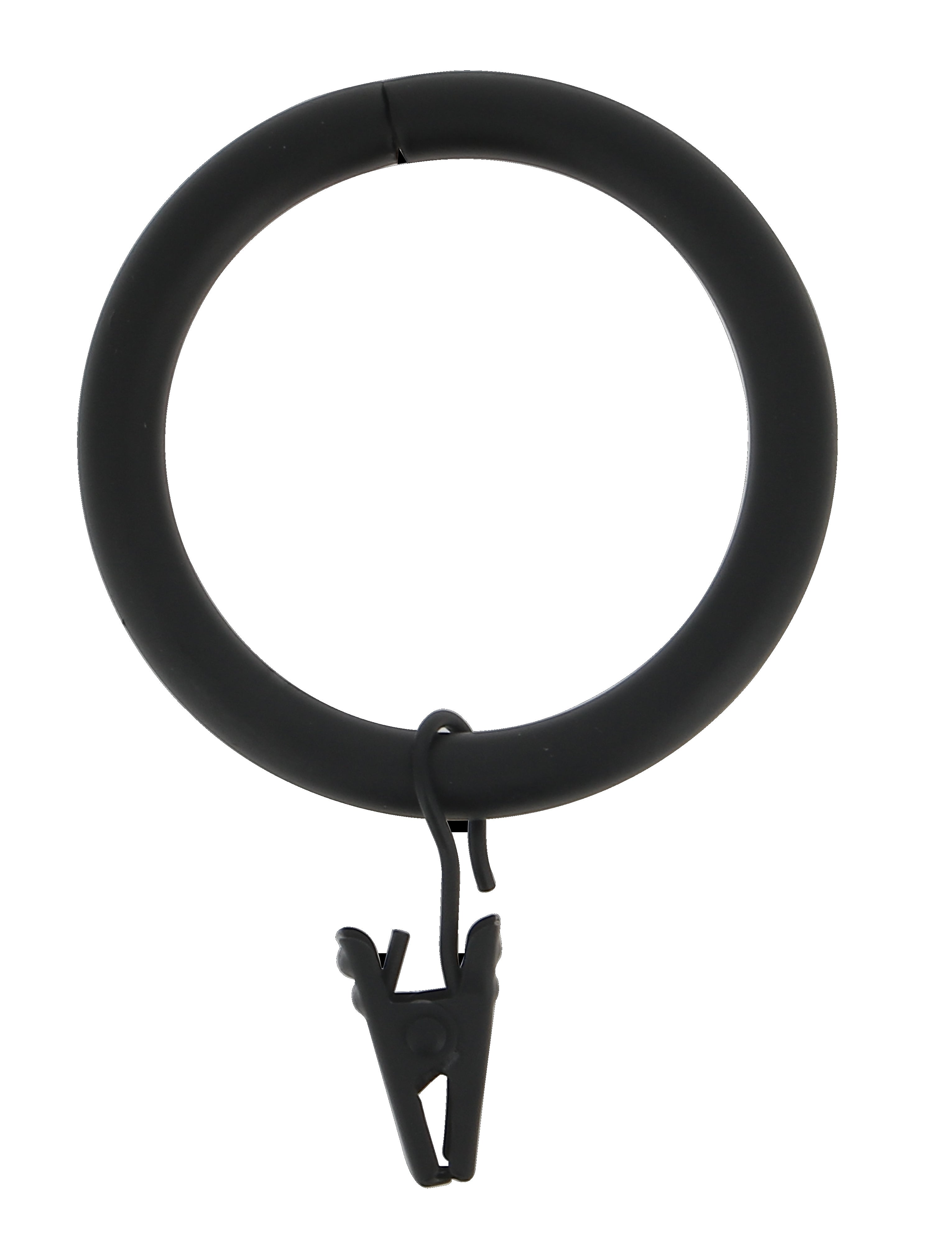 10 Anillas para barra de cortina diámetro 28 mm acero MOBOIS negro mate - 3