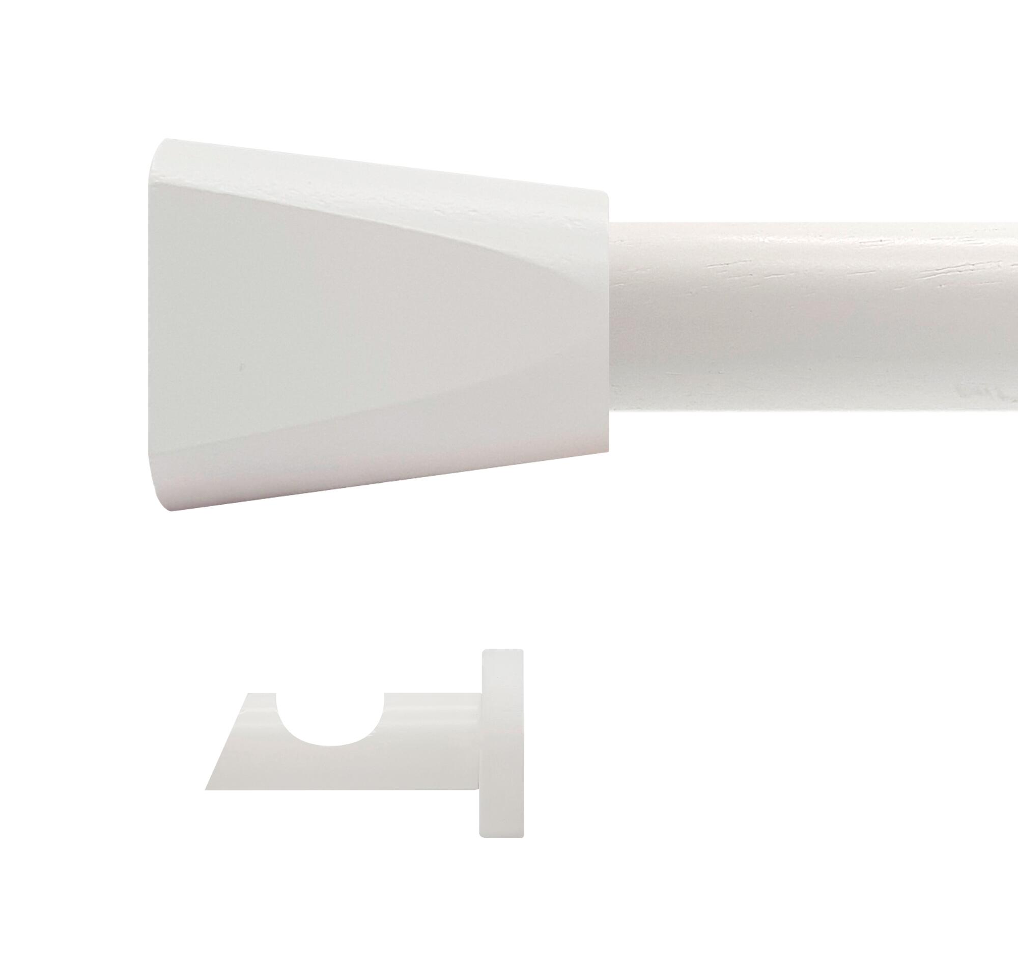 Kit barra madera ø 20mm meta blanco 200cm s/anillas pared