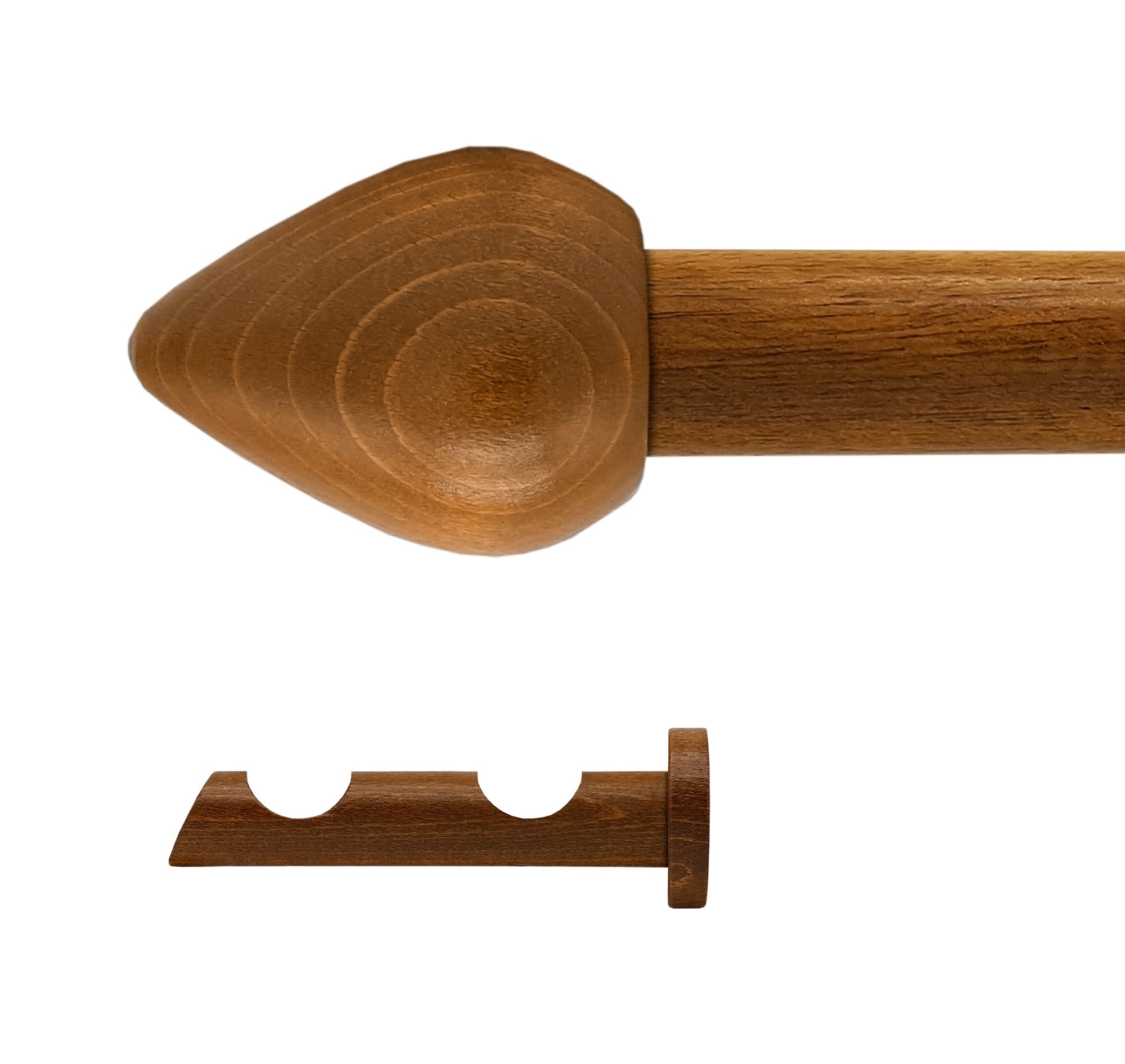 Kit 2 barras madera ø 20mm seta roble 300cm s/anillas pared