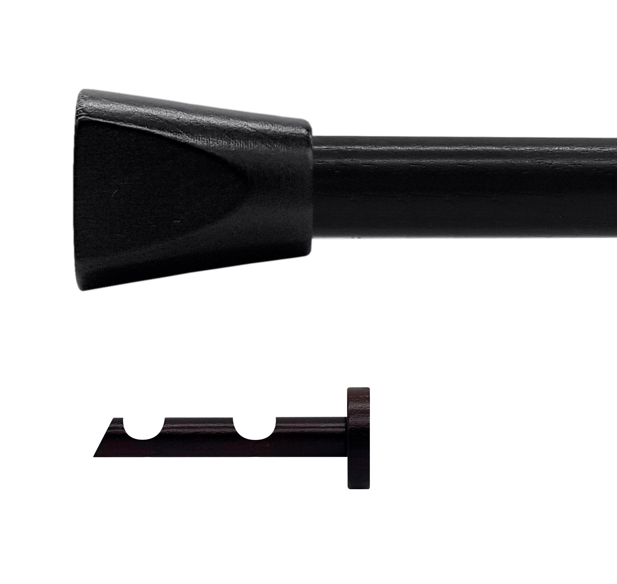 Kit 2 barras madera ø 20mm meta wengué 200cm s/anillas pared